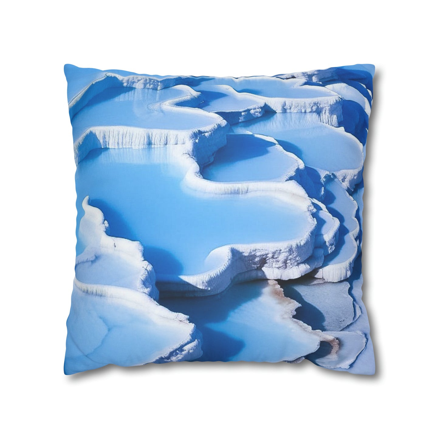 Aqua Blue Faux Suede Square Pillowcase