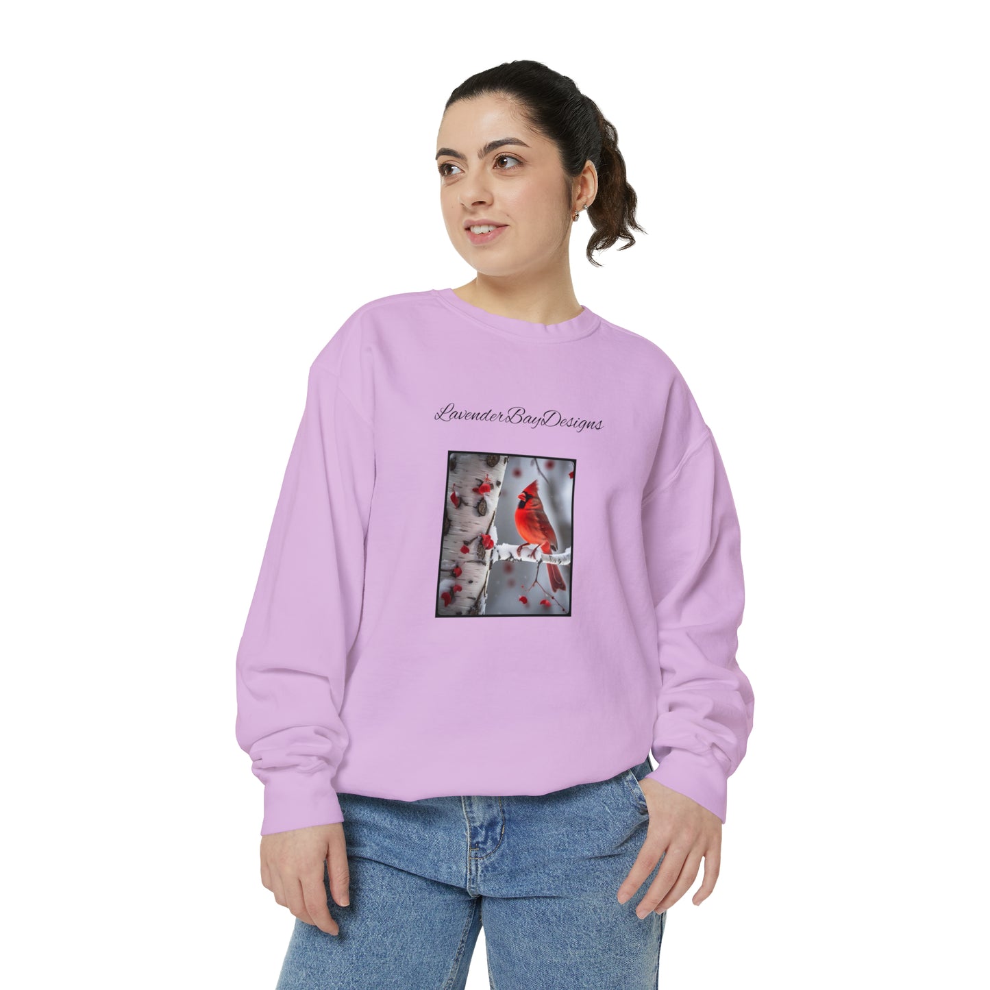 Cardinals in the Snow Unisex Garment-Dyed Sweatshirt