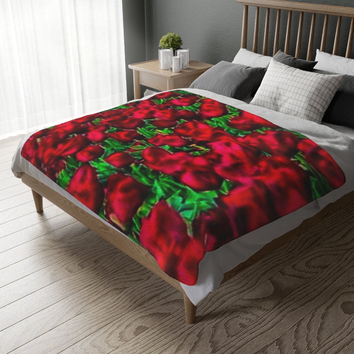 Red Velveteen Microfiber Blanket (Two-sided print)