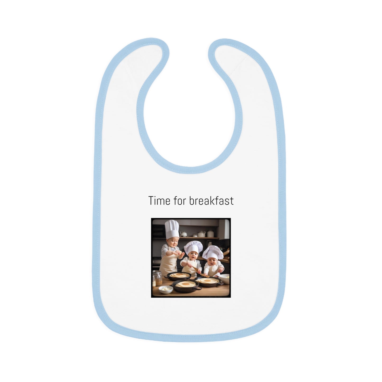 Pancakes Baby Contrast Trim Jersey Bib