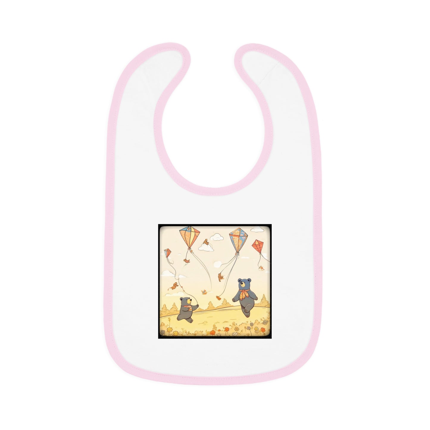 Bears and Kites Baby Contrast Trim Jersey Bib