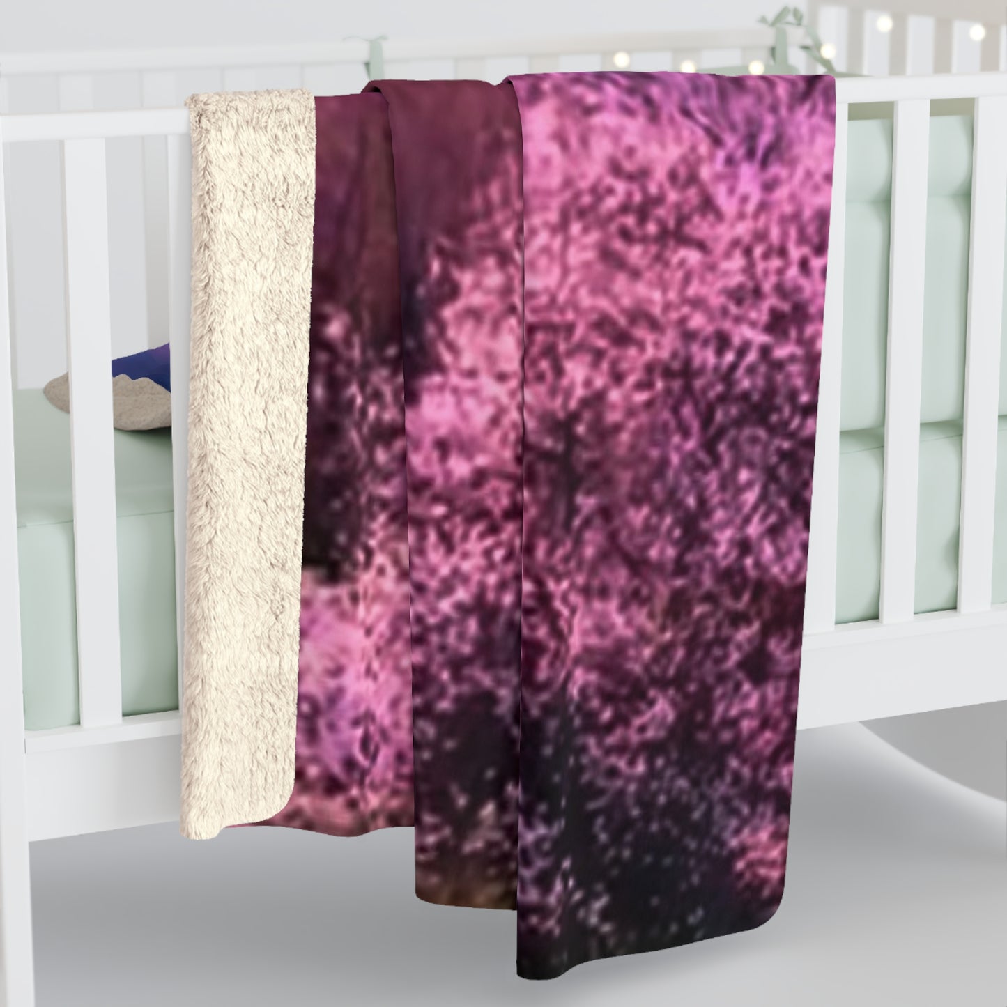 Pink forest Sherpa Fleece Blanket