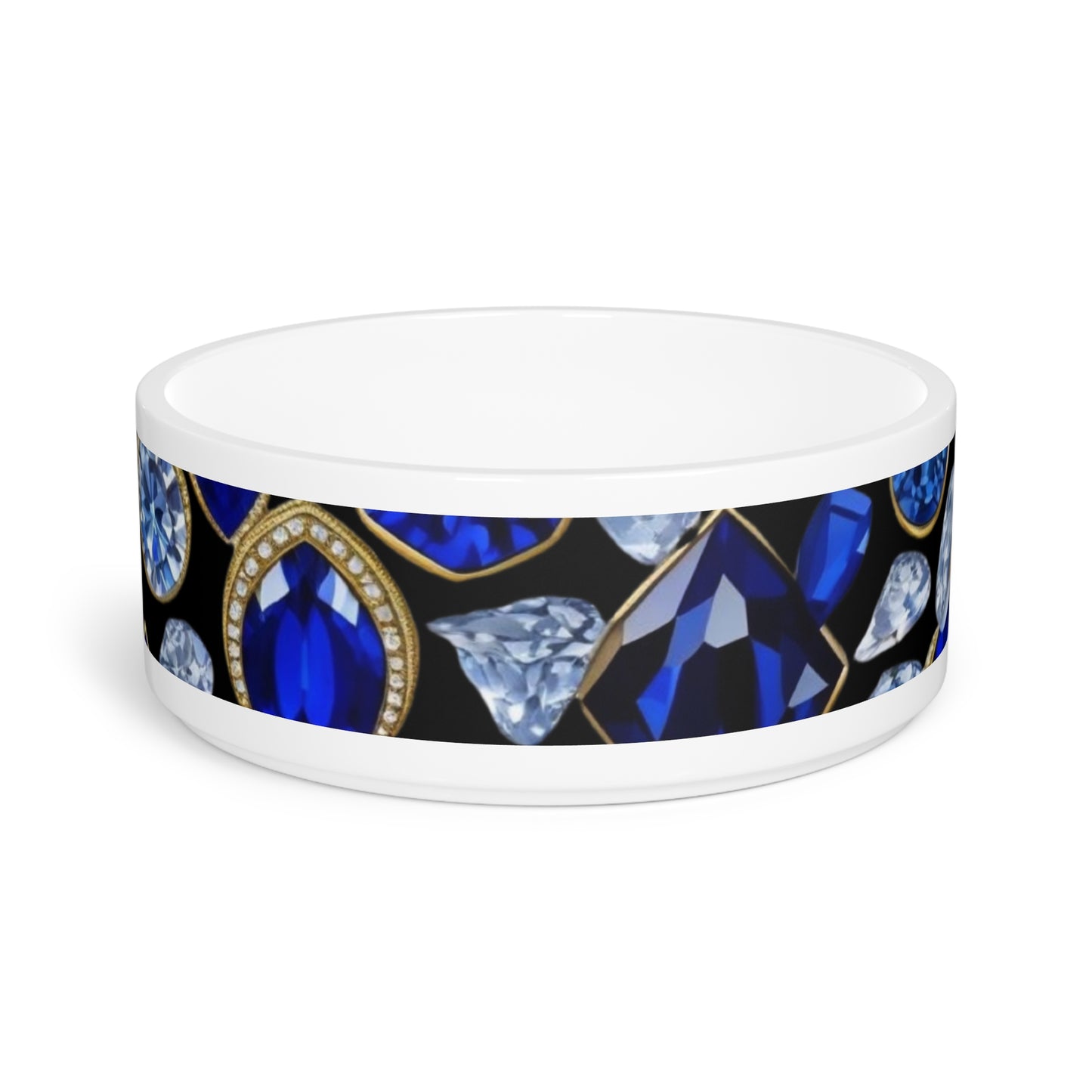 Diamonds Sapphires Pet Bowl