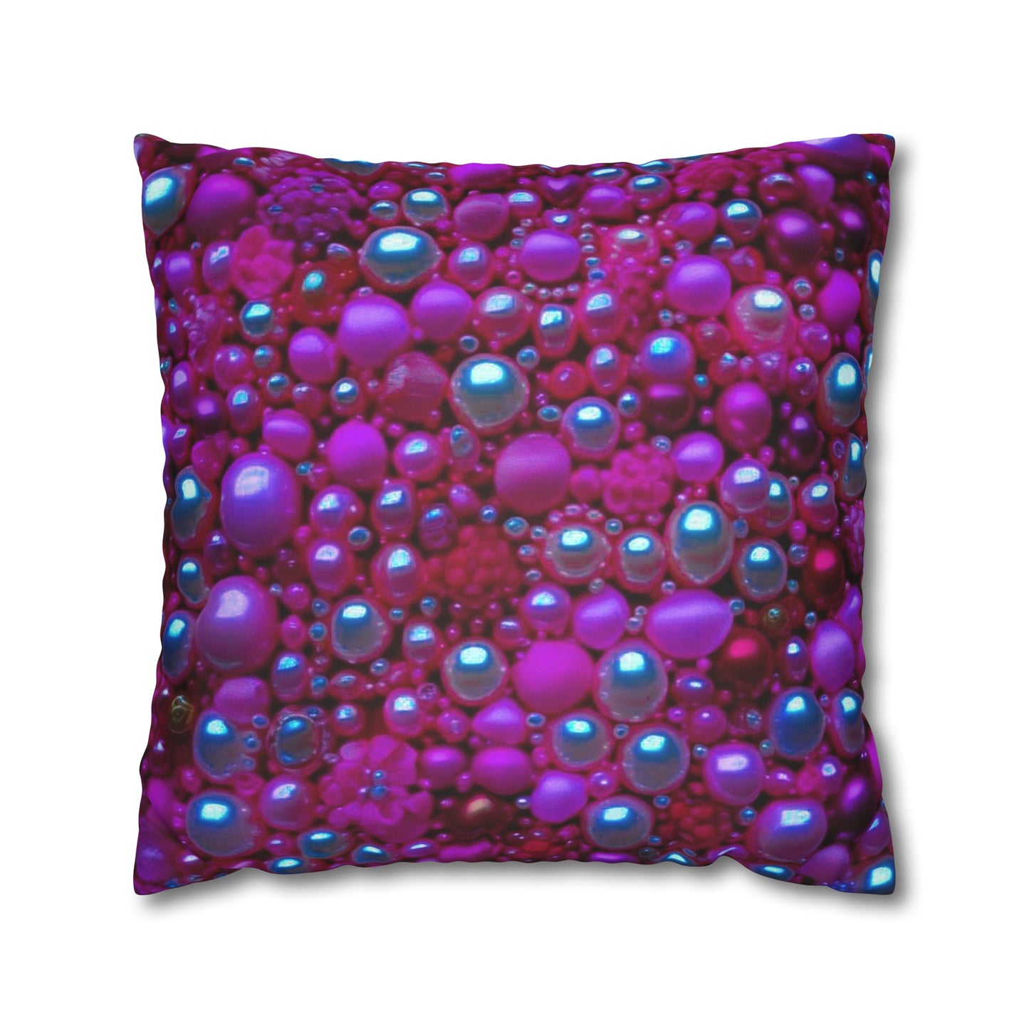 Pinked Pearls Faux Suede Square Pillowcase