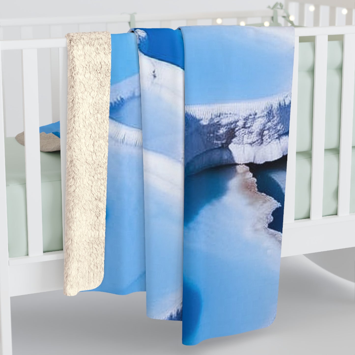 Sweet Aqua Blue and Jade Sherpa Fleece Blanket