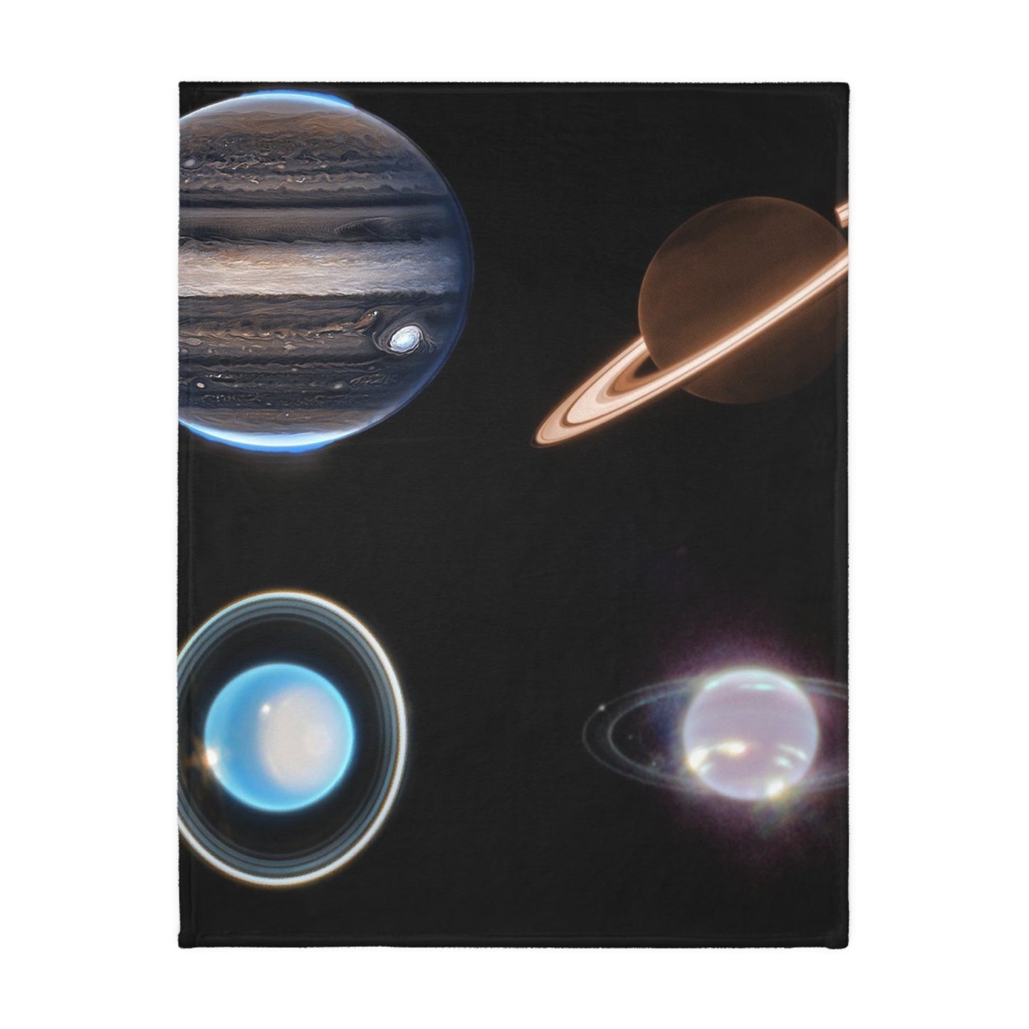 Space Planets Velveteen Microfiber Blanket (Two-sided print)