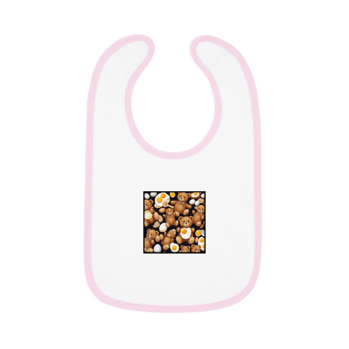 Bears and Fried Eggs Baby Contrast Trim Jersey Bib