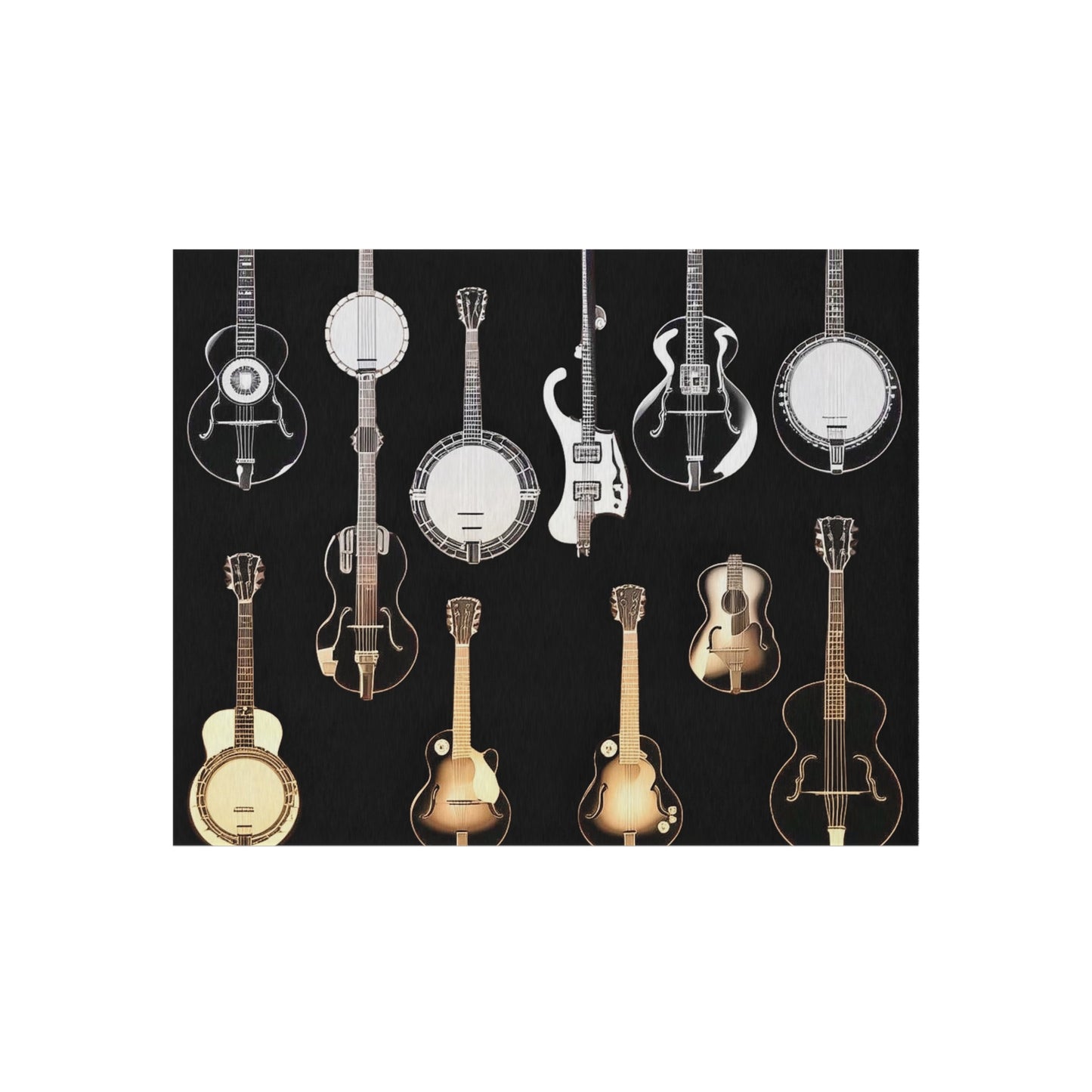 Banjos & Guitars Outdoor Rug