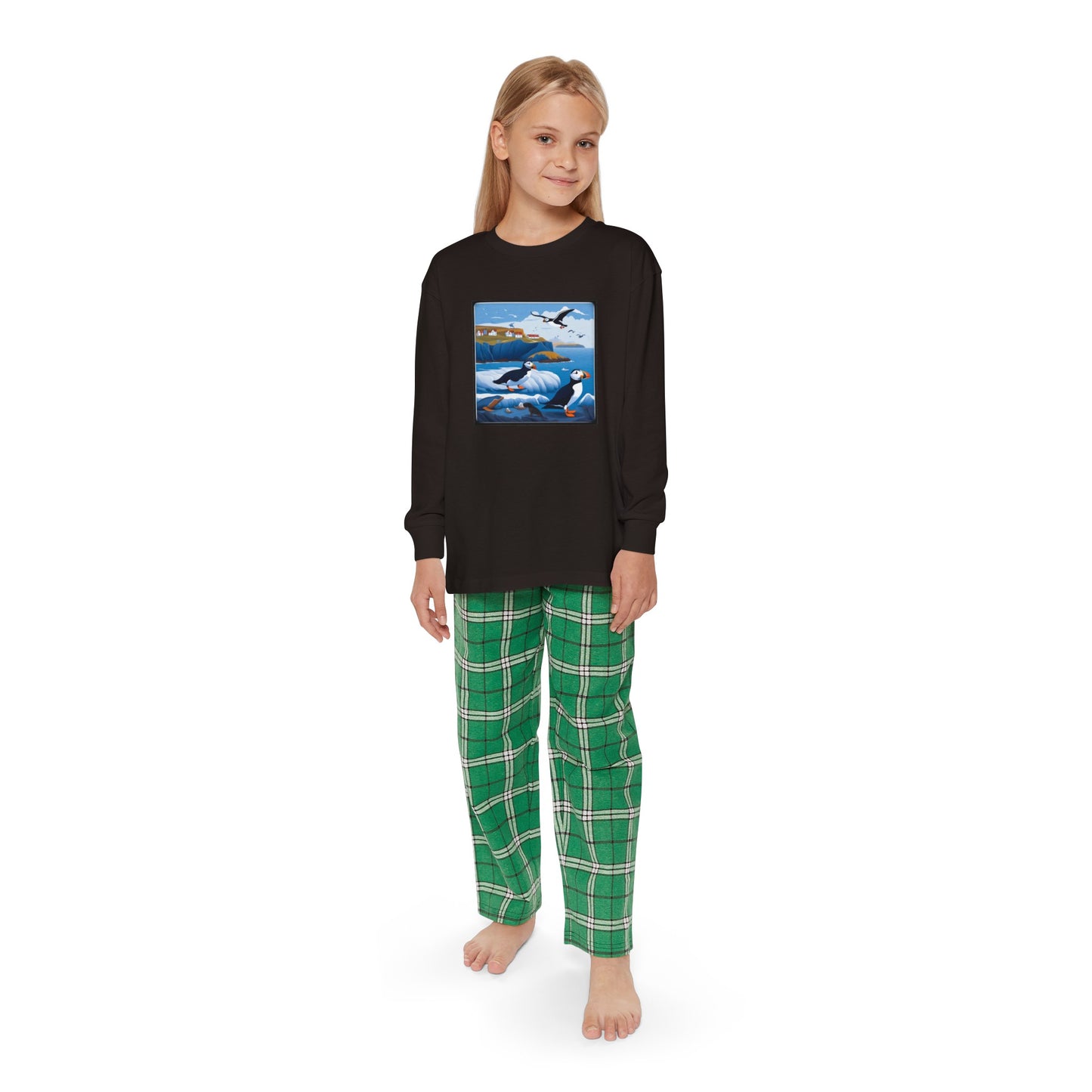 Puffin Sea Youth Long Sleeve Holiday Outfit Set