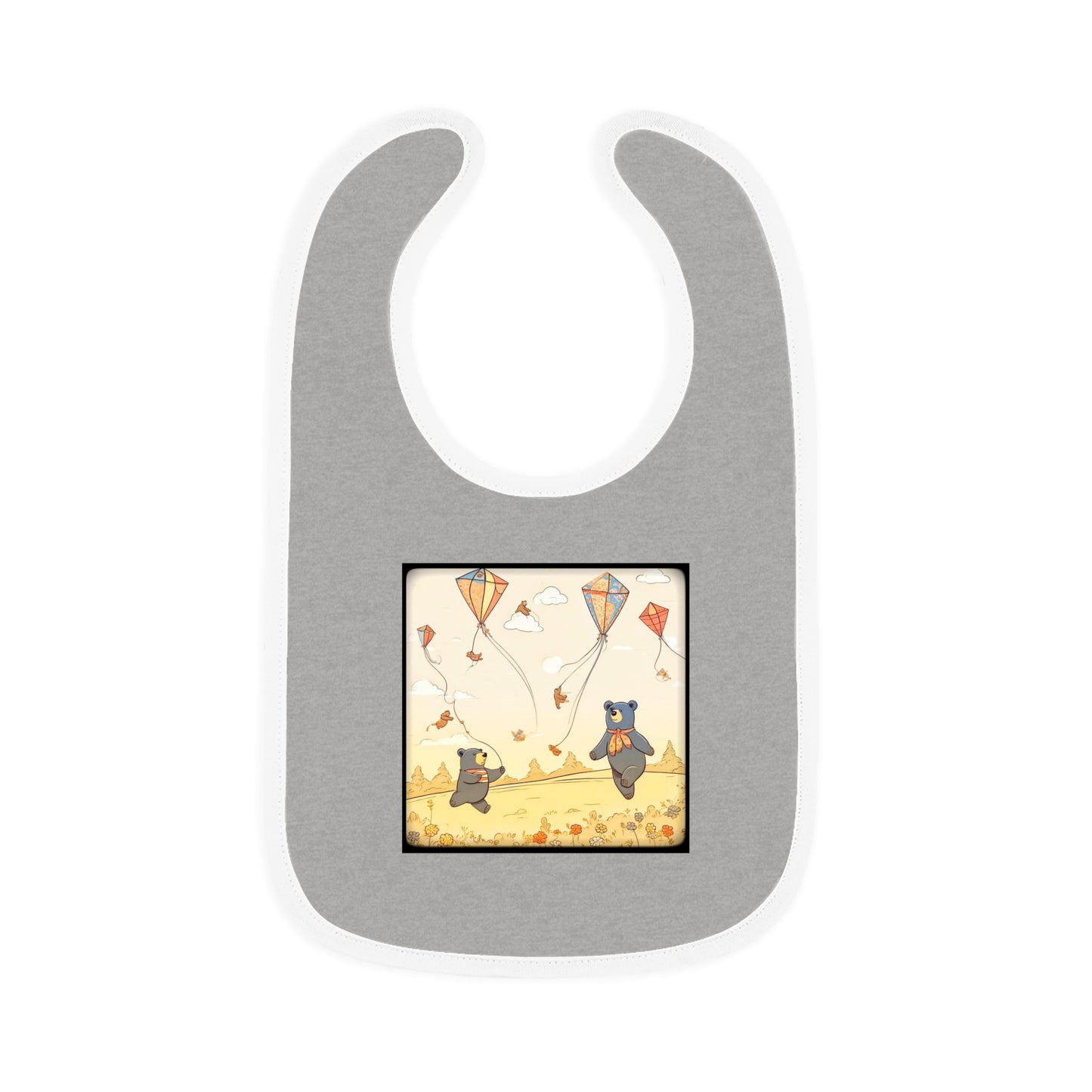 Bears and Kites Baby Contrast Trim Jersey Bib