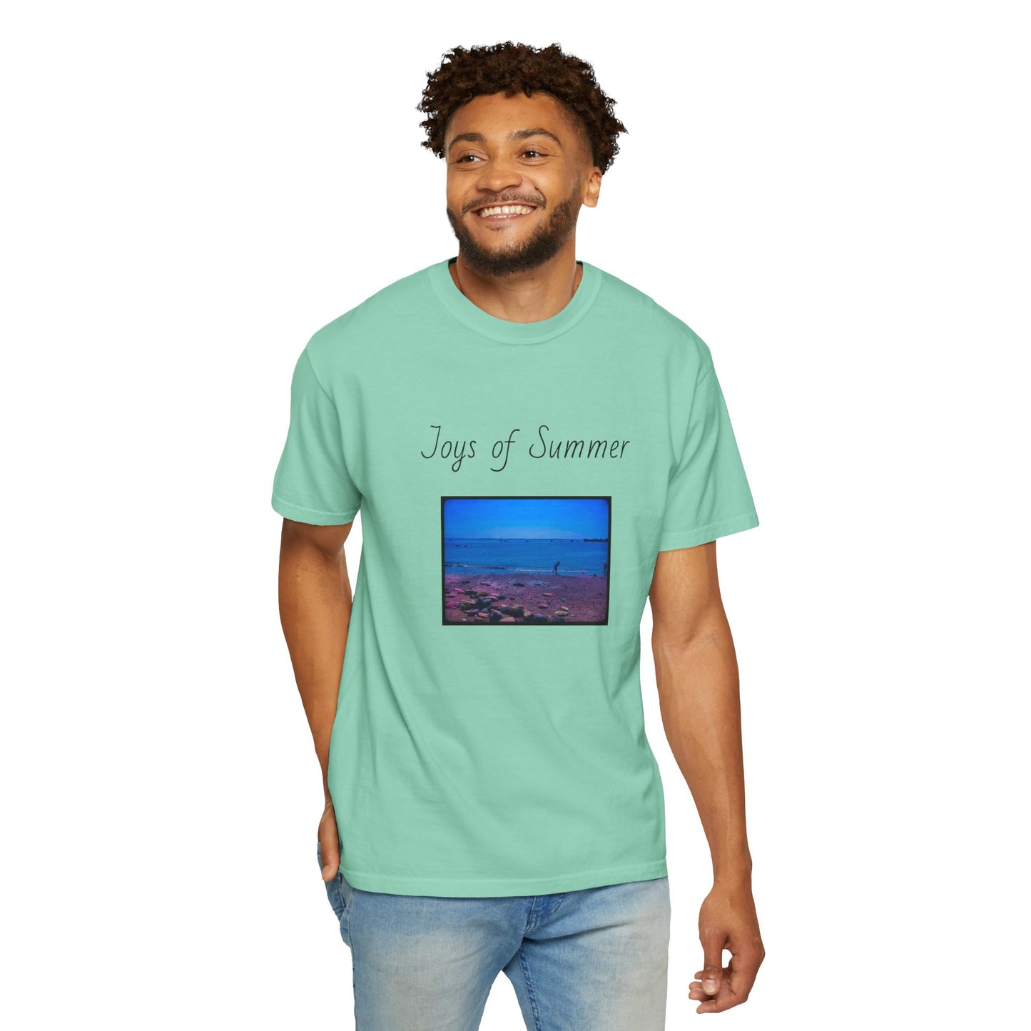 Summer Ocean pebbles Unisex Garment-Dyed T-shirt