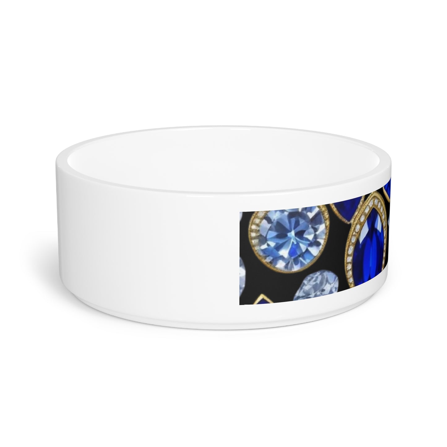 Diamonds Sapphires Pet Bowl