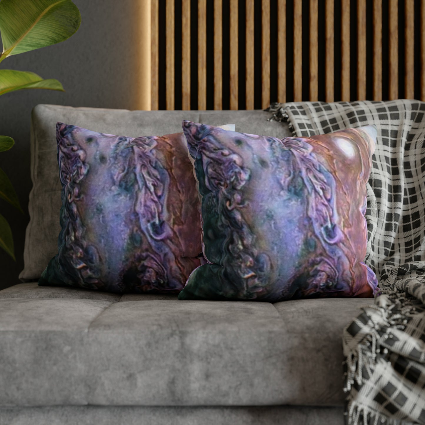 Marbled Pastel Spun Polyester Square Pillowcase