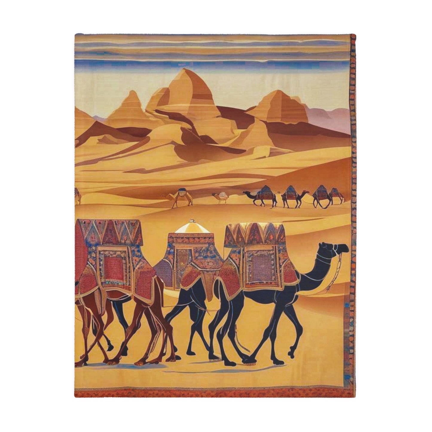 Arabian Sands Velveteen Microfiber Blanket (Two-sided print)