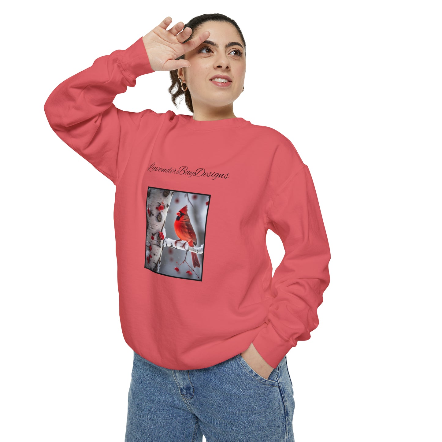 Cardinals in the Snow Unisex Garment-Dyed Sweatshirt