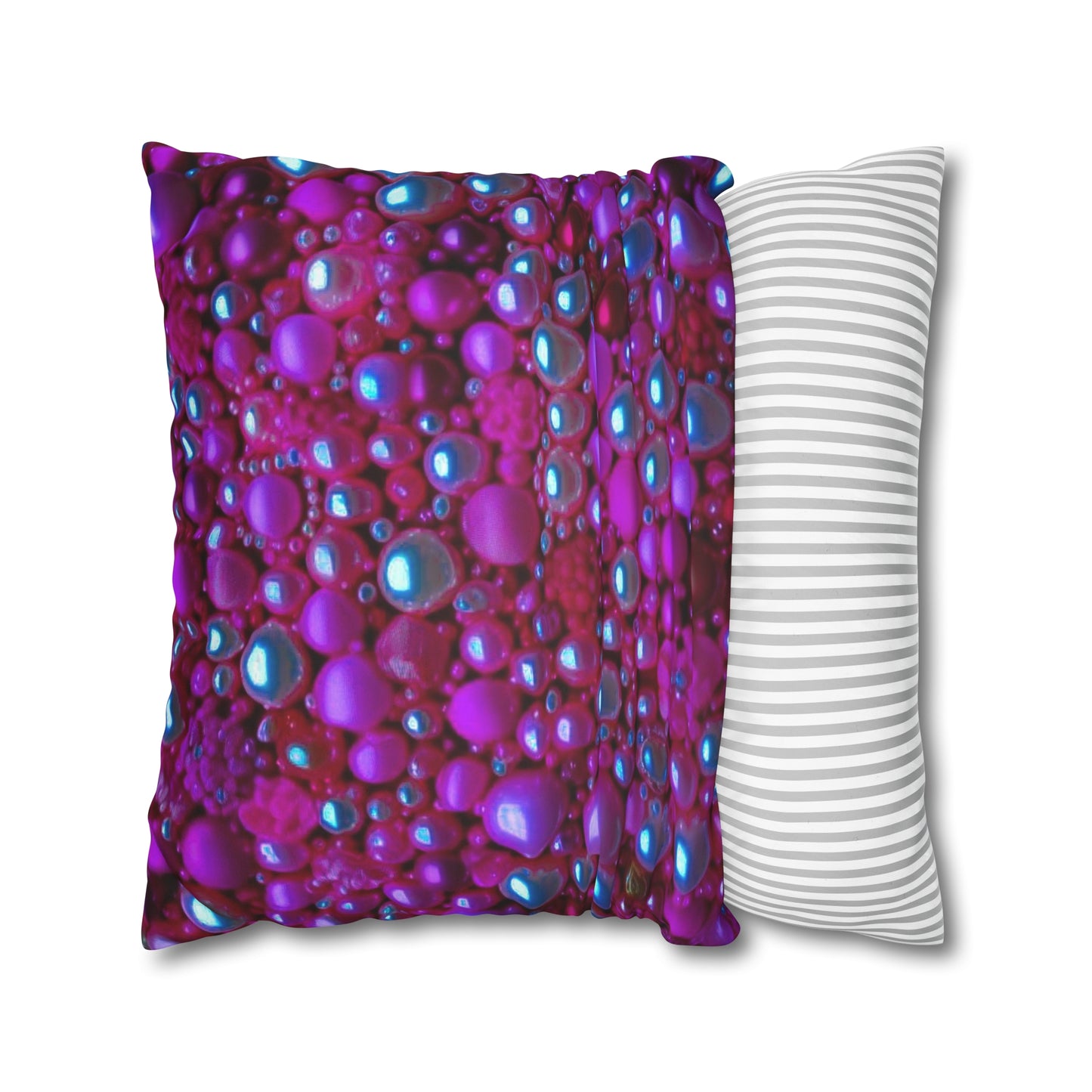 Pinked Pearls Faux Suede Square Pillowcase