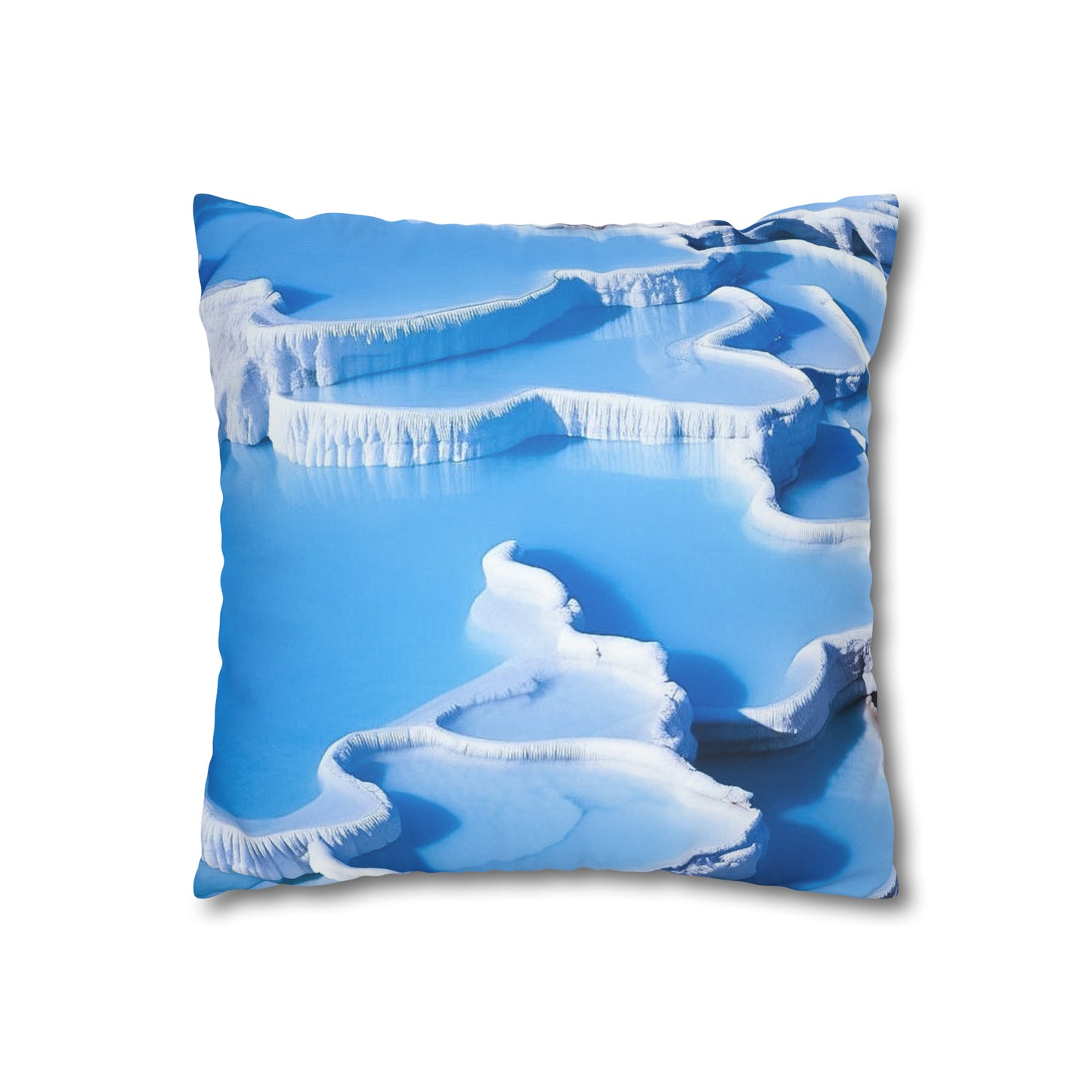 Aqua Blue Faux Suede Square Pillowcase