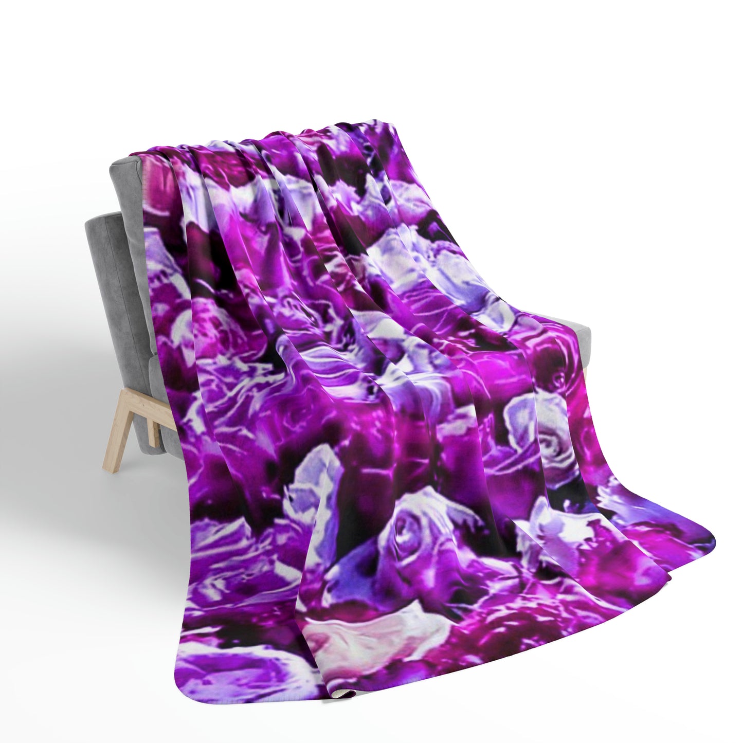 Pink Roses Fleece Sherpa Blanket