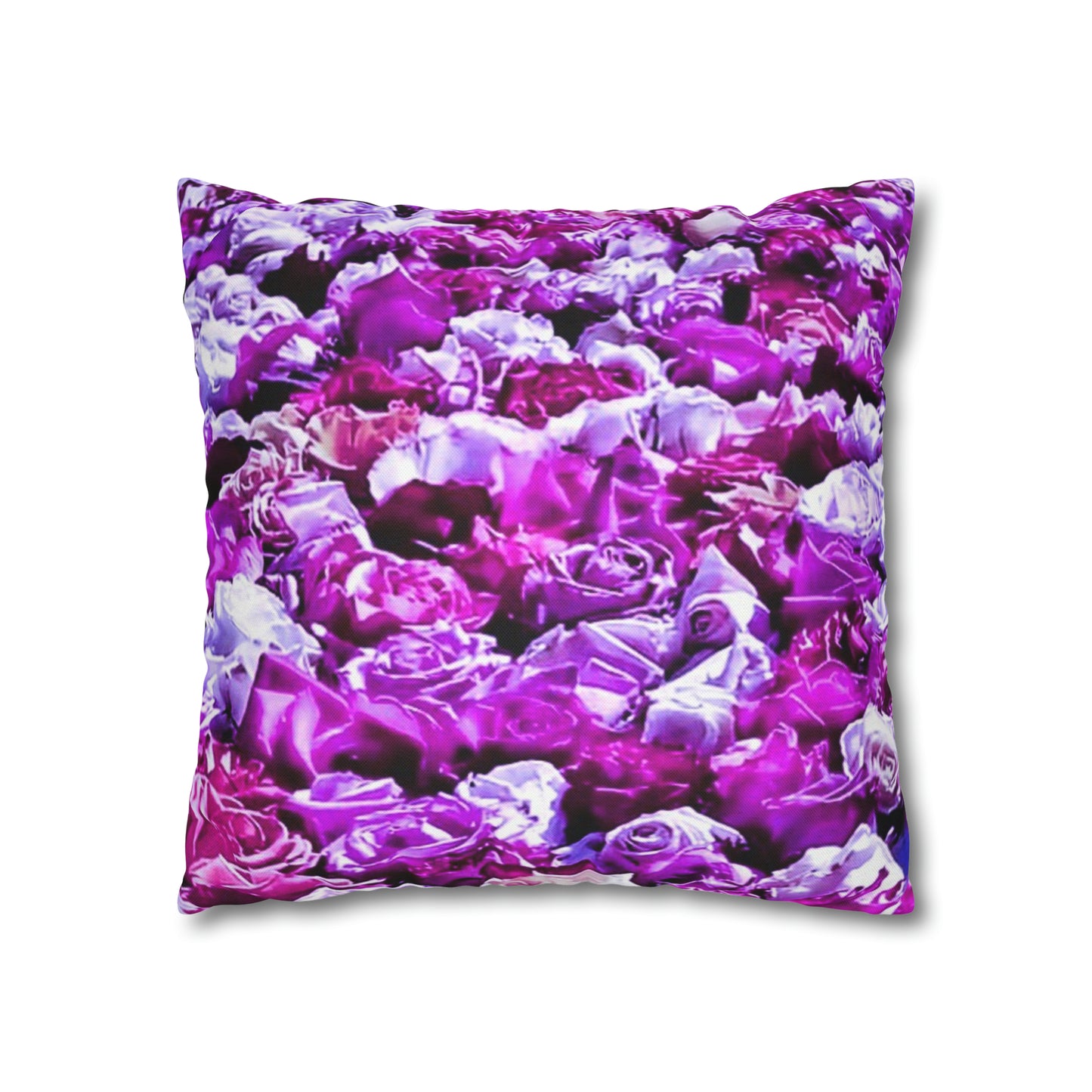 Pink Roses Spun Polyester Square Pillowcase