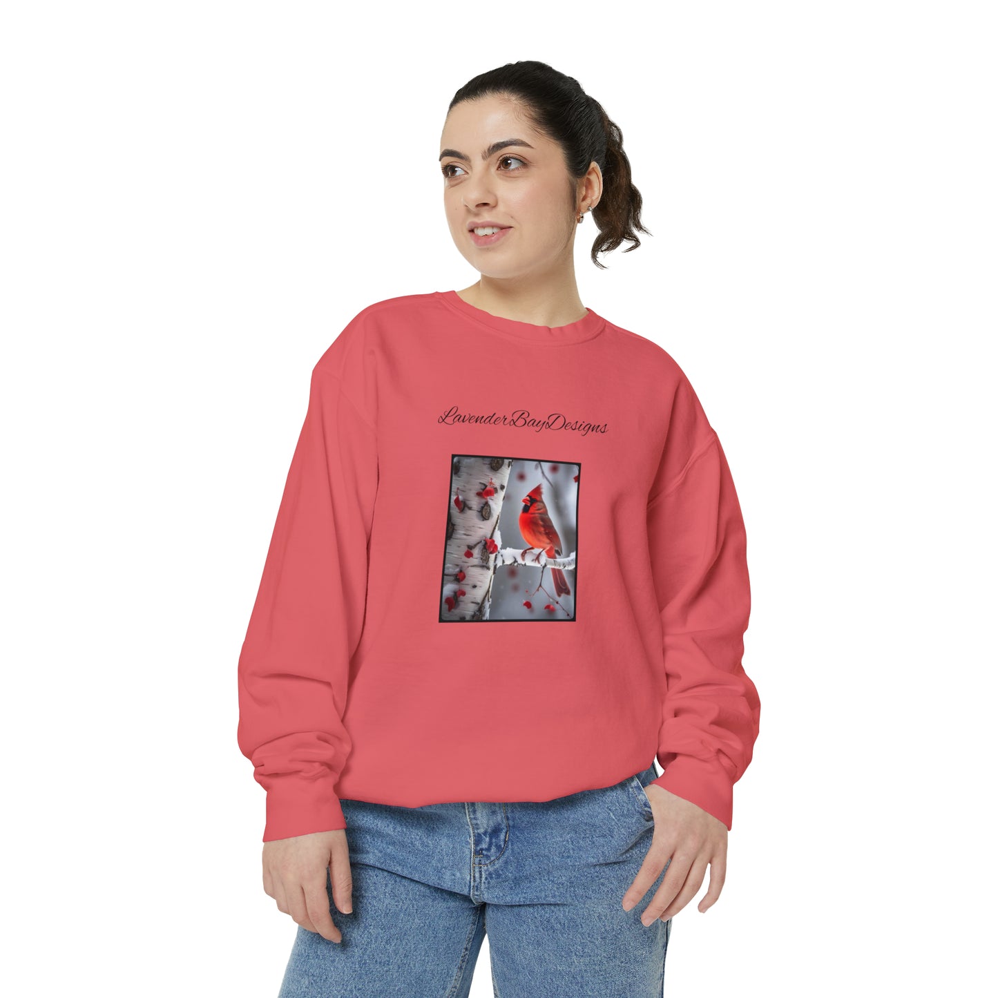 Cardinals in the Snow Unisex Garment-Dyed Sweatshirt