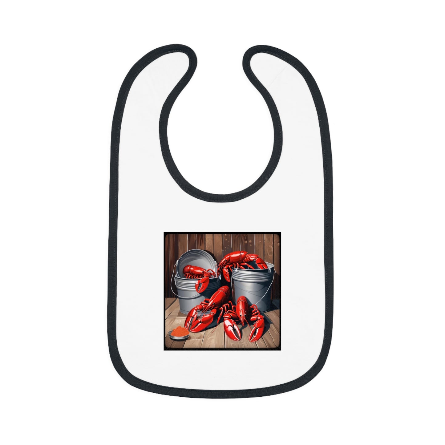 Lobster Baby Contrast Trim Jersey Bib