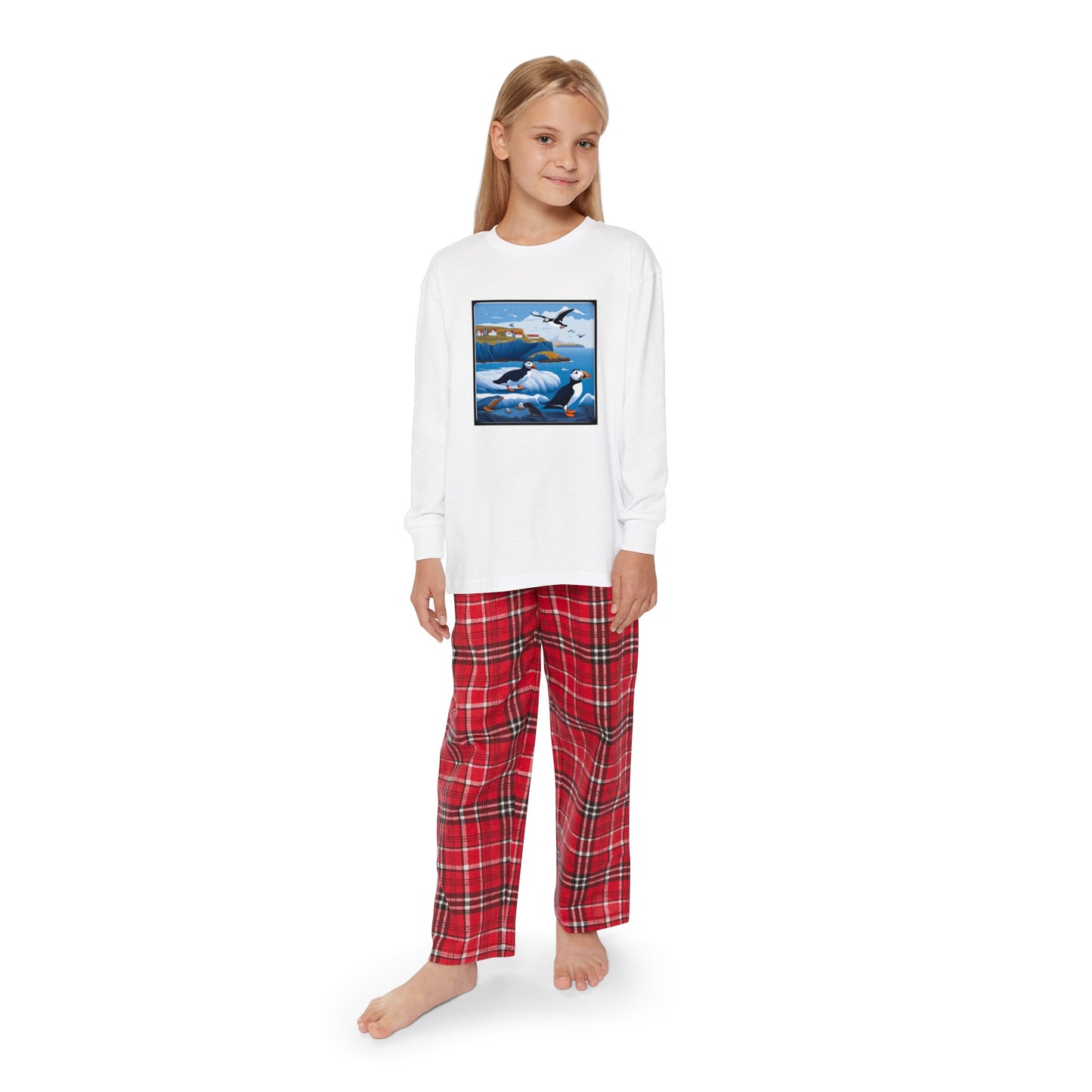 Puffin Sea Youth Long Sleeve Holiday Outfit Set