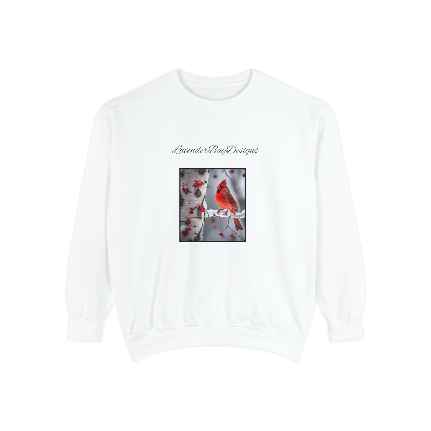 Cardinals in the Snow Unisex Garment-Dyed Sweatshirt