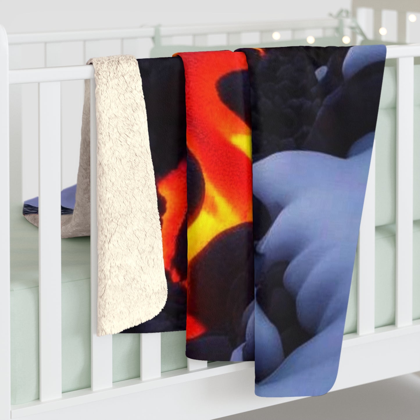 Fire and Ice Sherpa Fleece Blanket