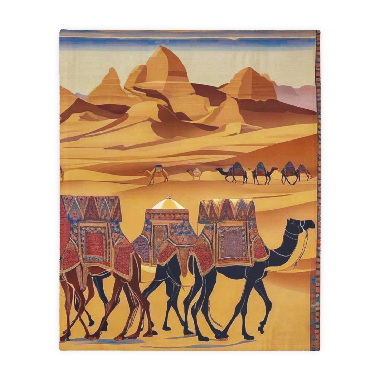 Arabian Sands Velveteen Microfiber Blanket (Two-sided print)