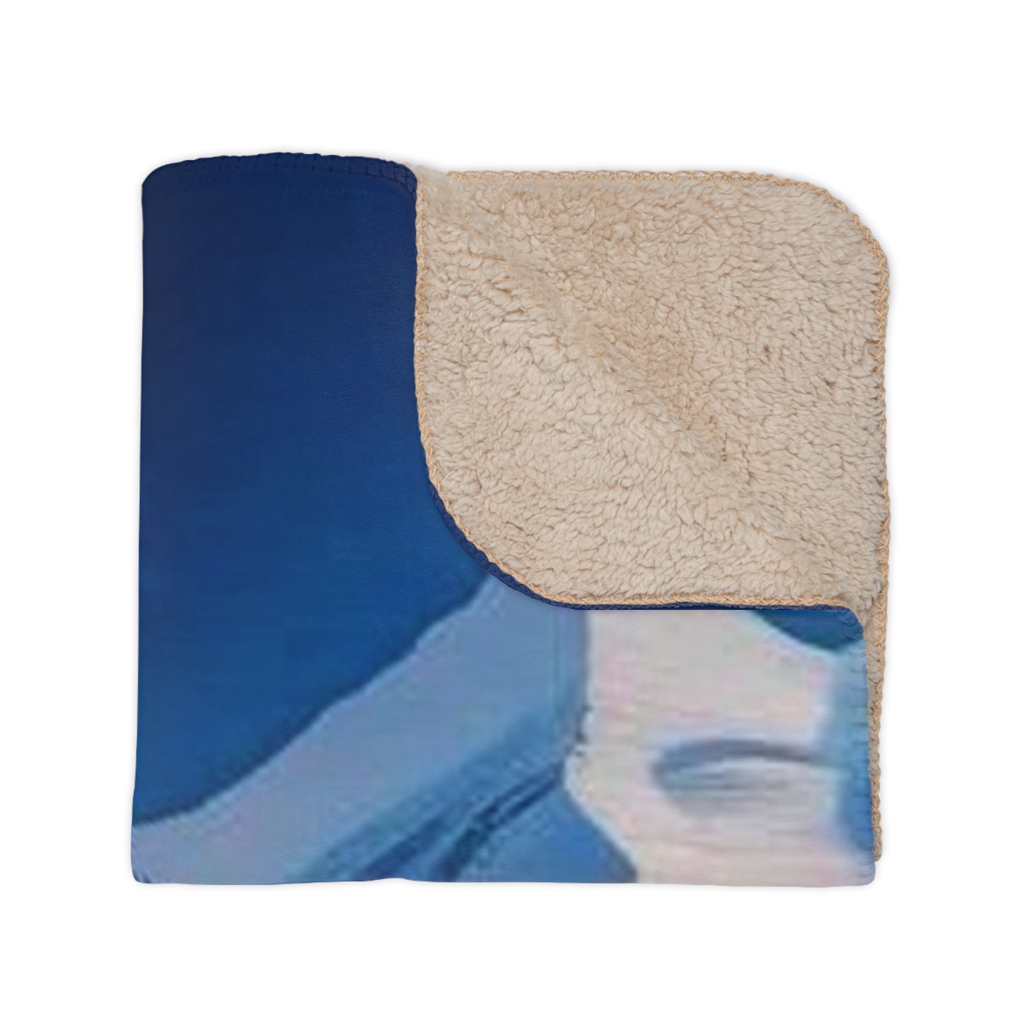 Ice Blues Tan Sherpa Blanket