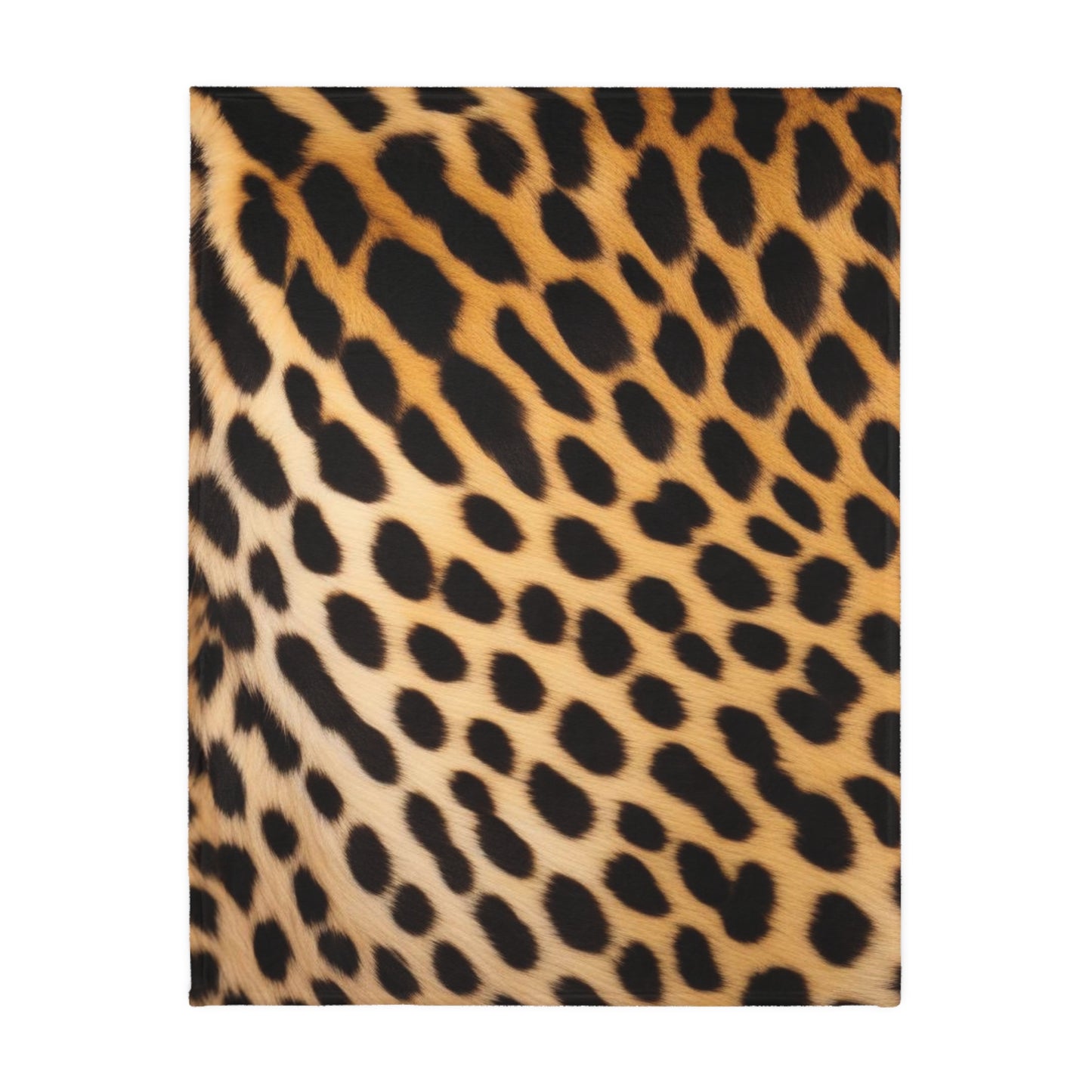 Cheetah fur Velveteen Microfiber Blanket (Two-sided print)