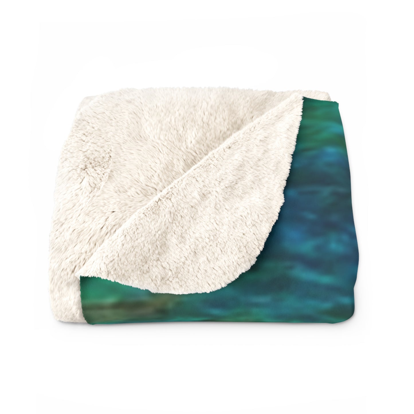 Deep Sea Green Sherpa Fleece Blanket