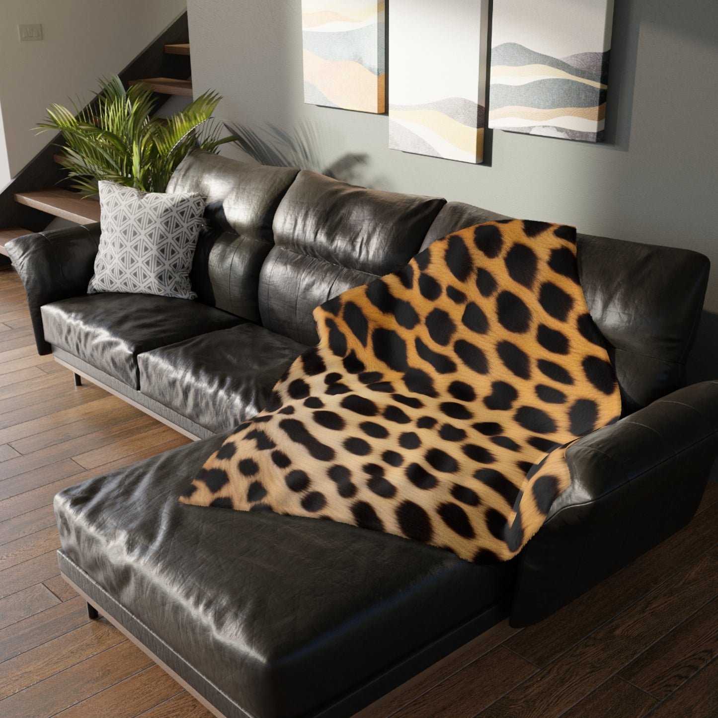 Cheetah fur Velveteen Microfiber Blanket (Two-sided print)