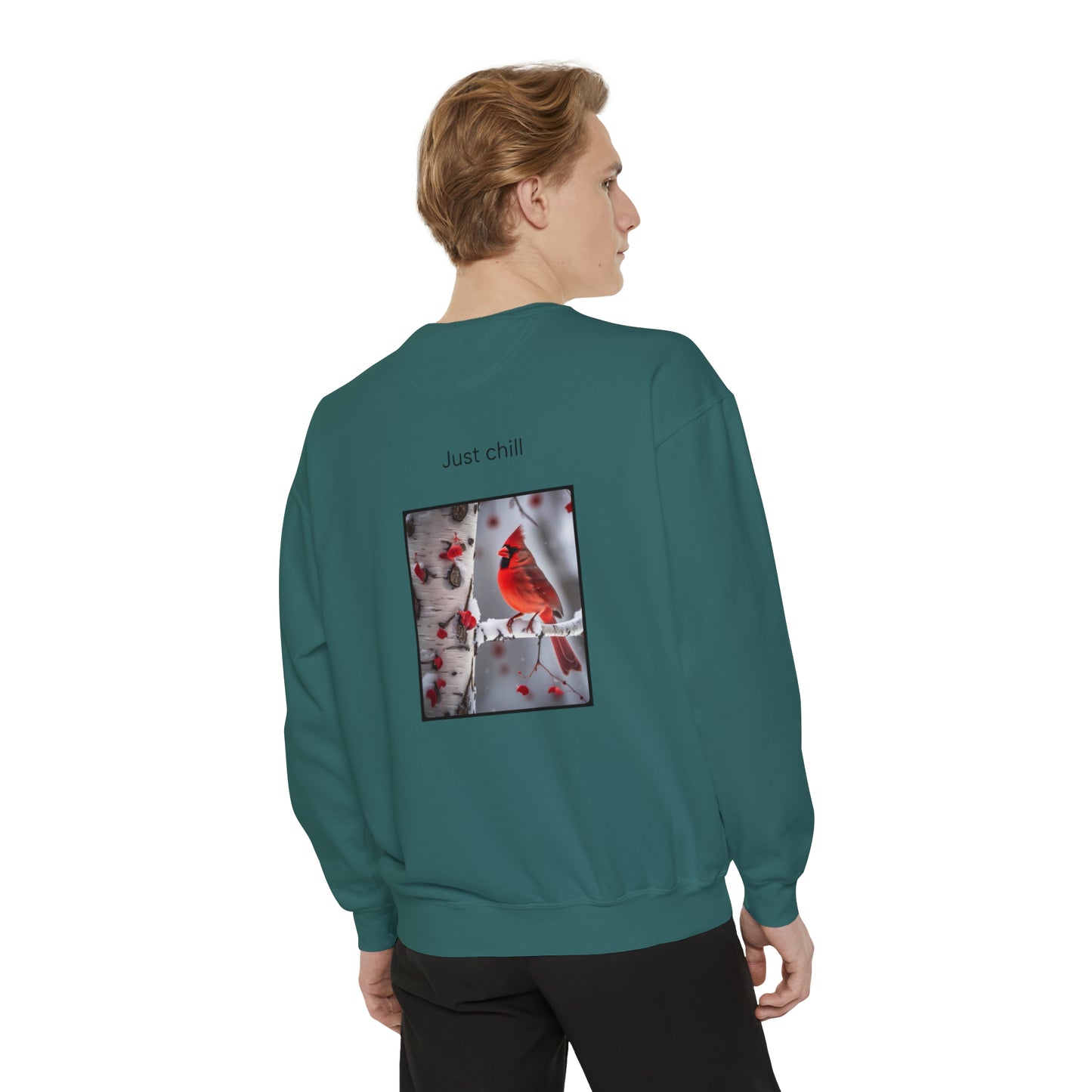 Cardinals in the Snow Unisex Garment-Dyed Sweatshirt