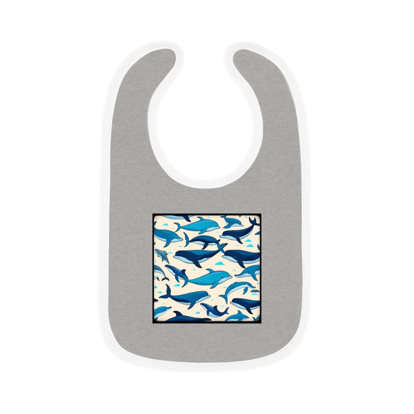 Whales Baby Contrast Trim Jersey Bib