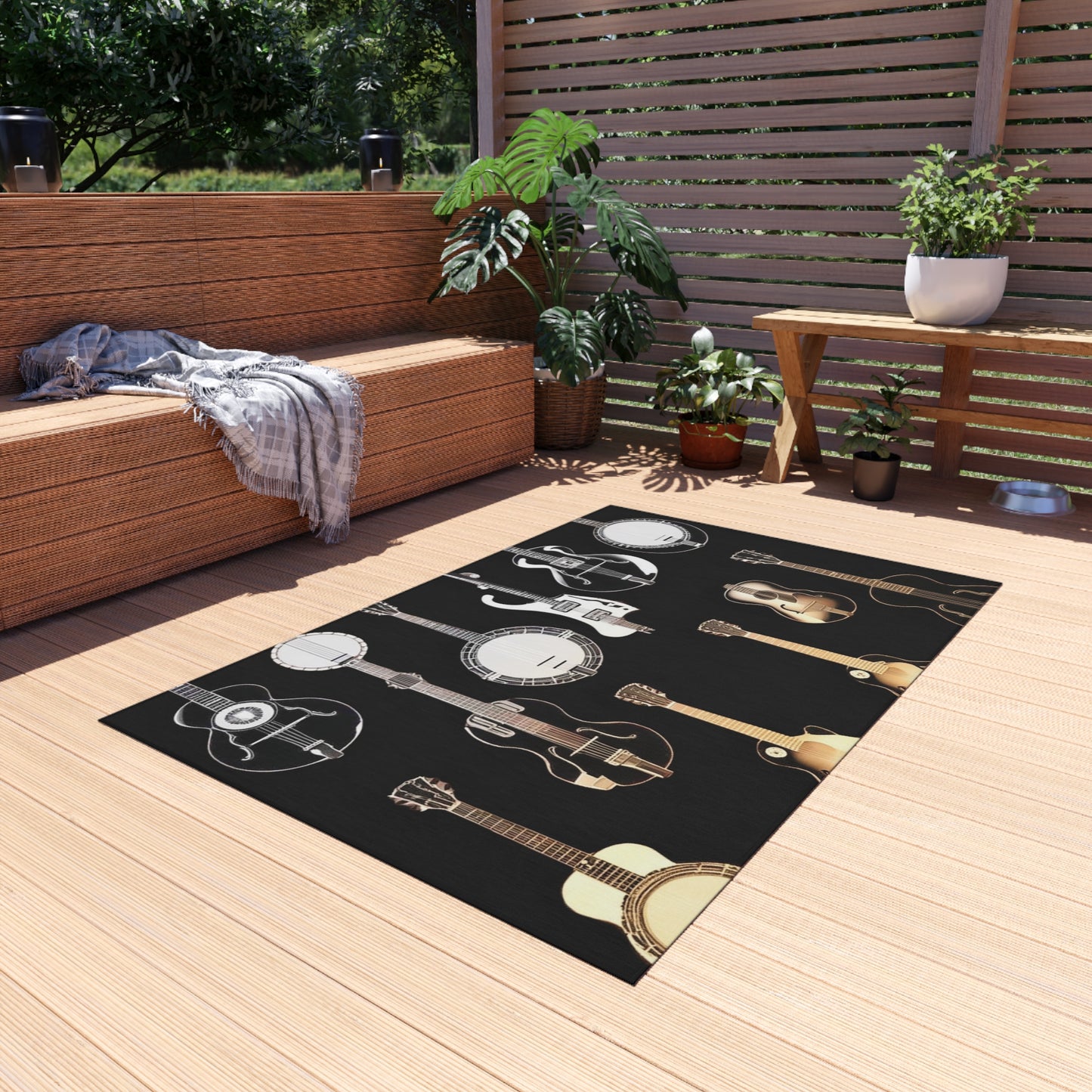 Banjos & Guitars Outdoor Rug