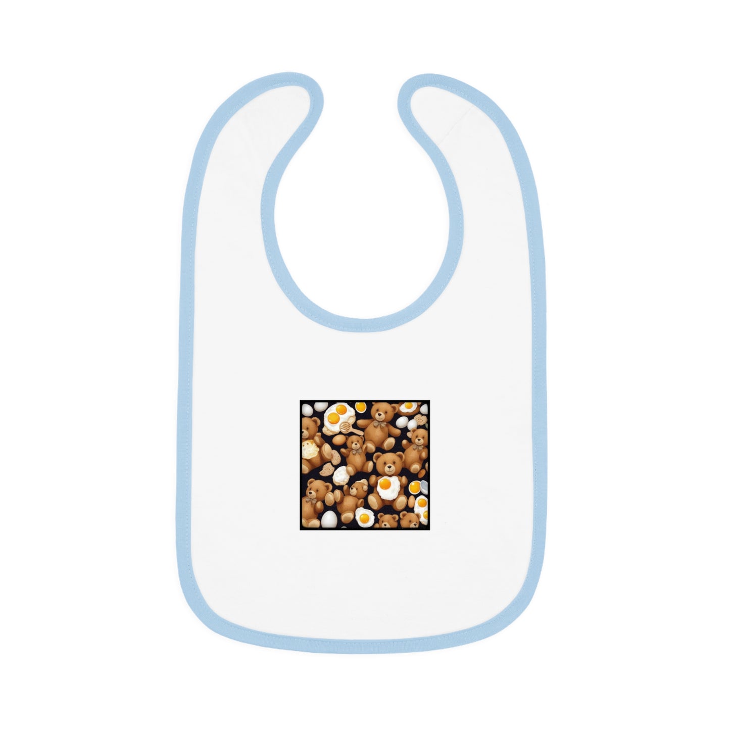 Bears and Fried Eggs Baby Contrast Trim Jersey Bib