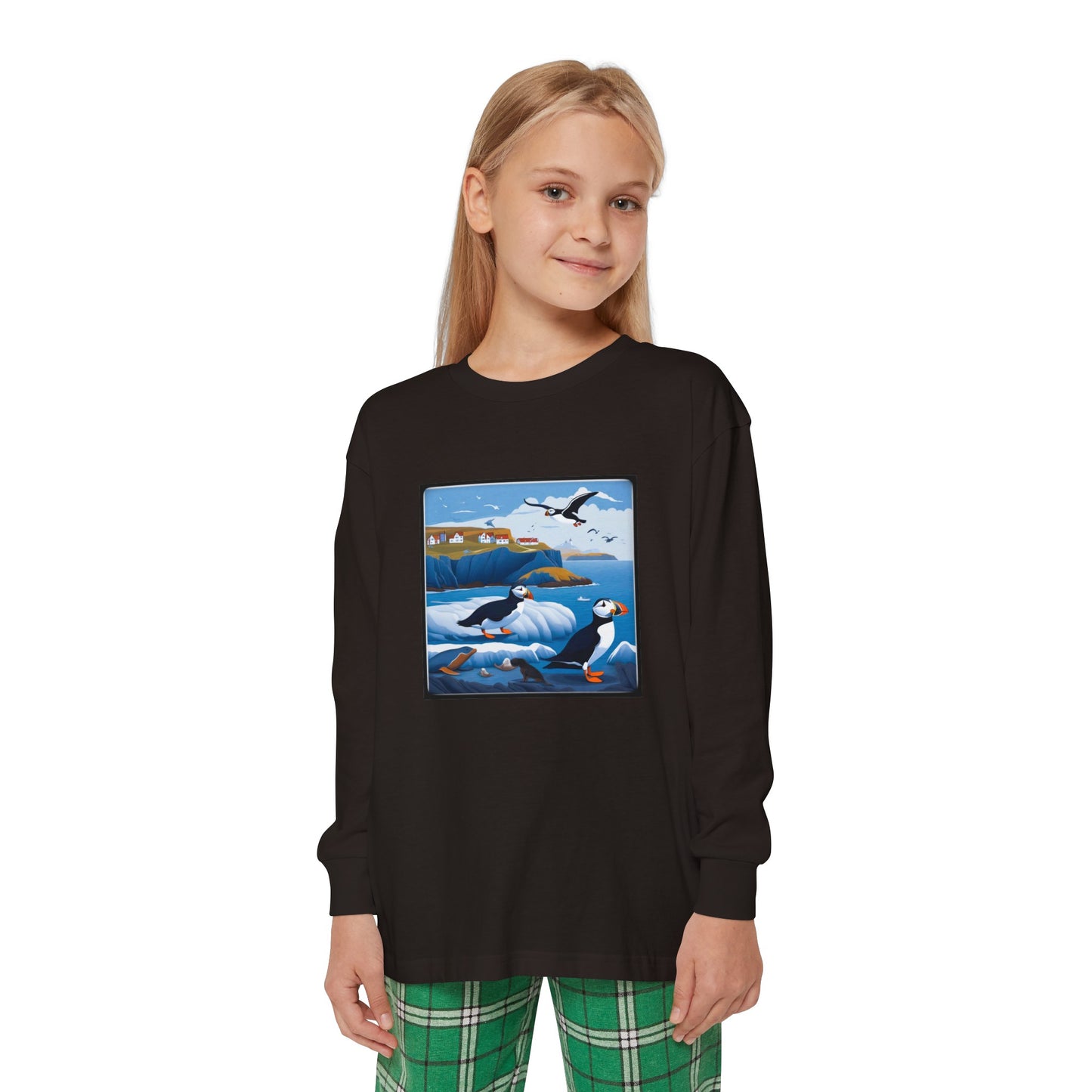 Puffin Sea Youth Long Sleeve Holiday Outfit Set