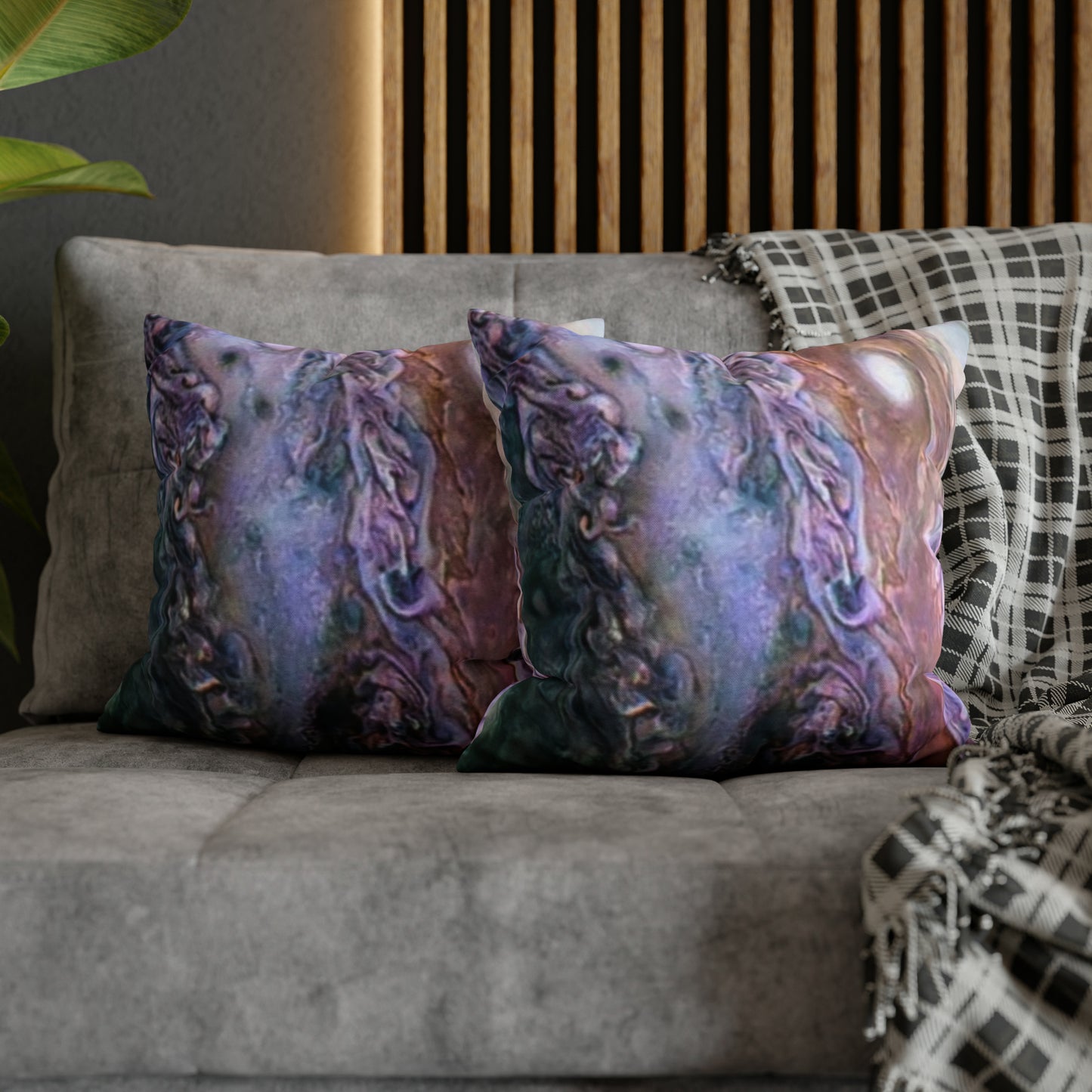 Marbled Pastel Spun Polyester Square Pillowcase