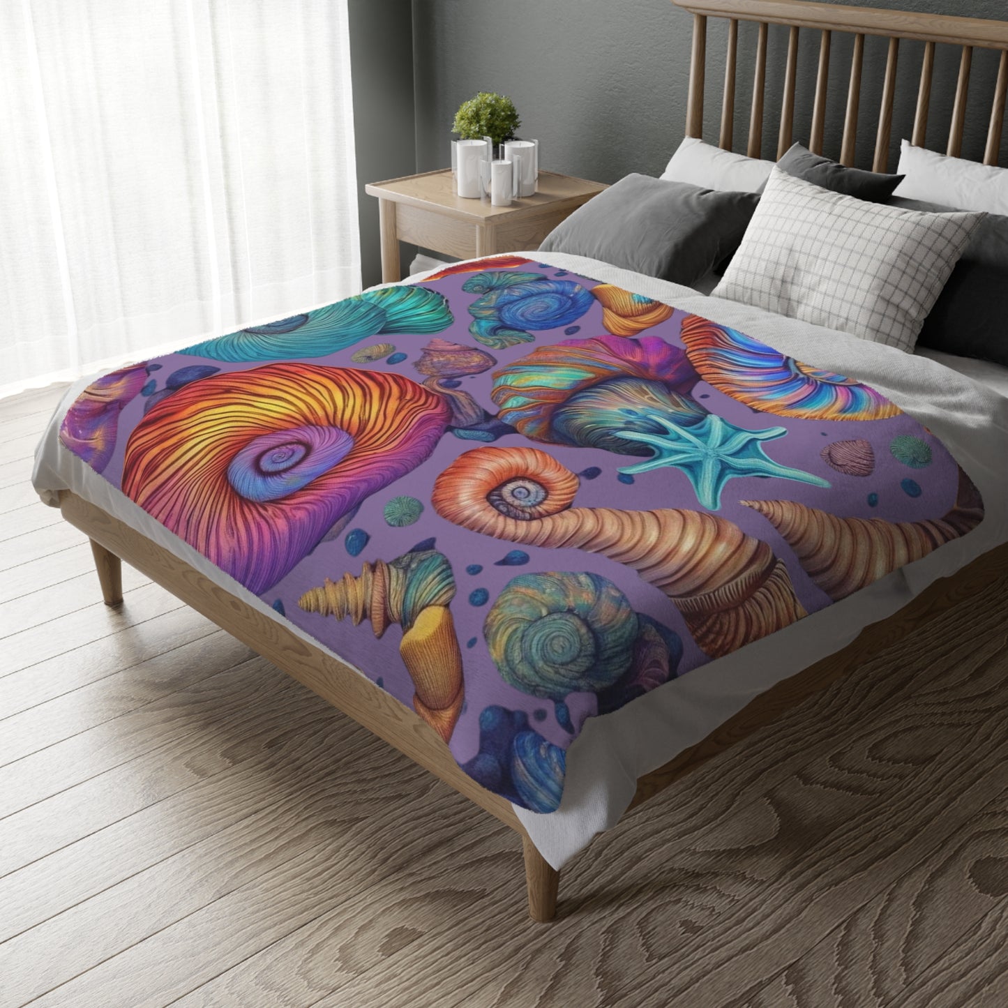 Swirling Sea Velveteen Microfiber Blanket (Two-sided print)