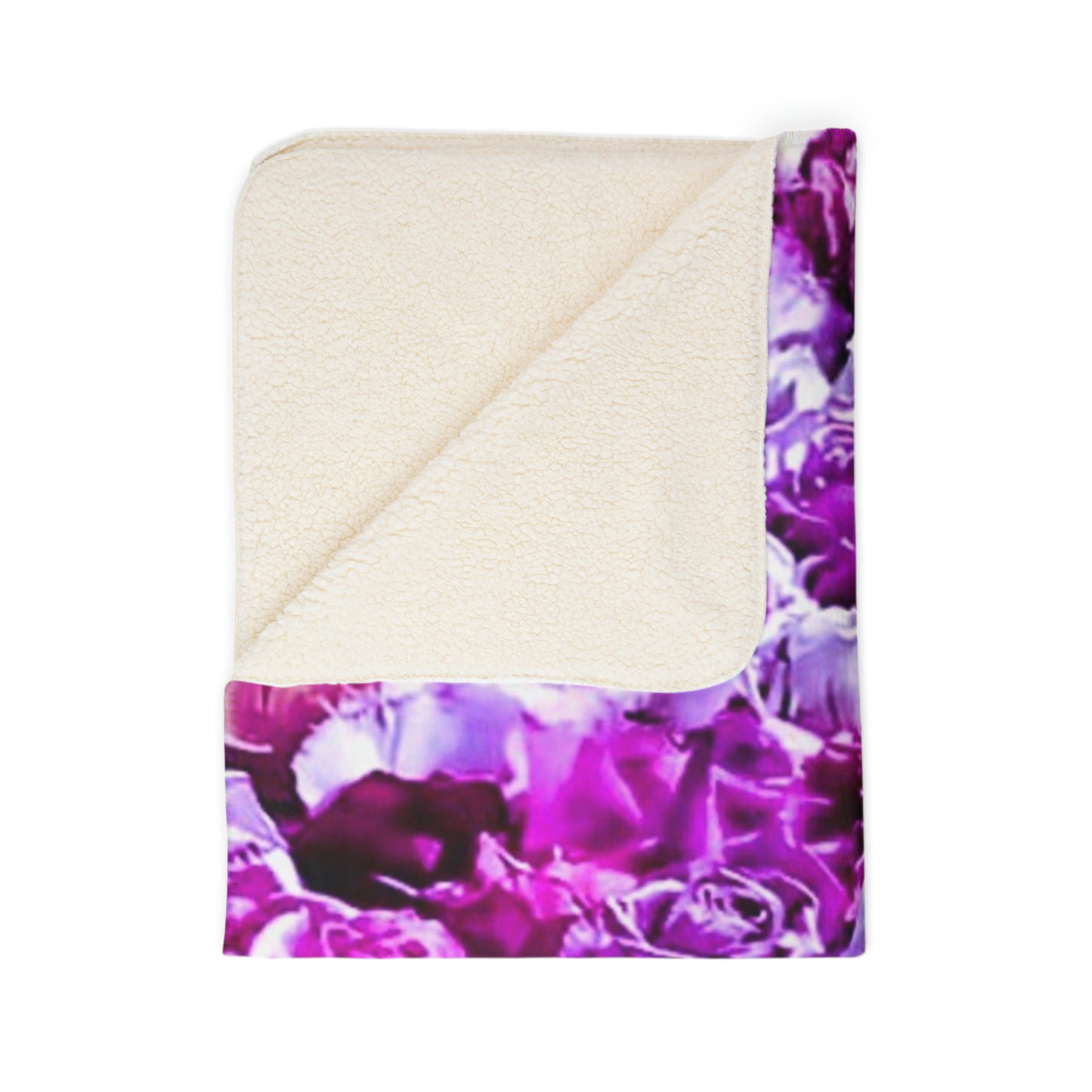 Pink Roses Fleece Sherpa Blanket