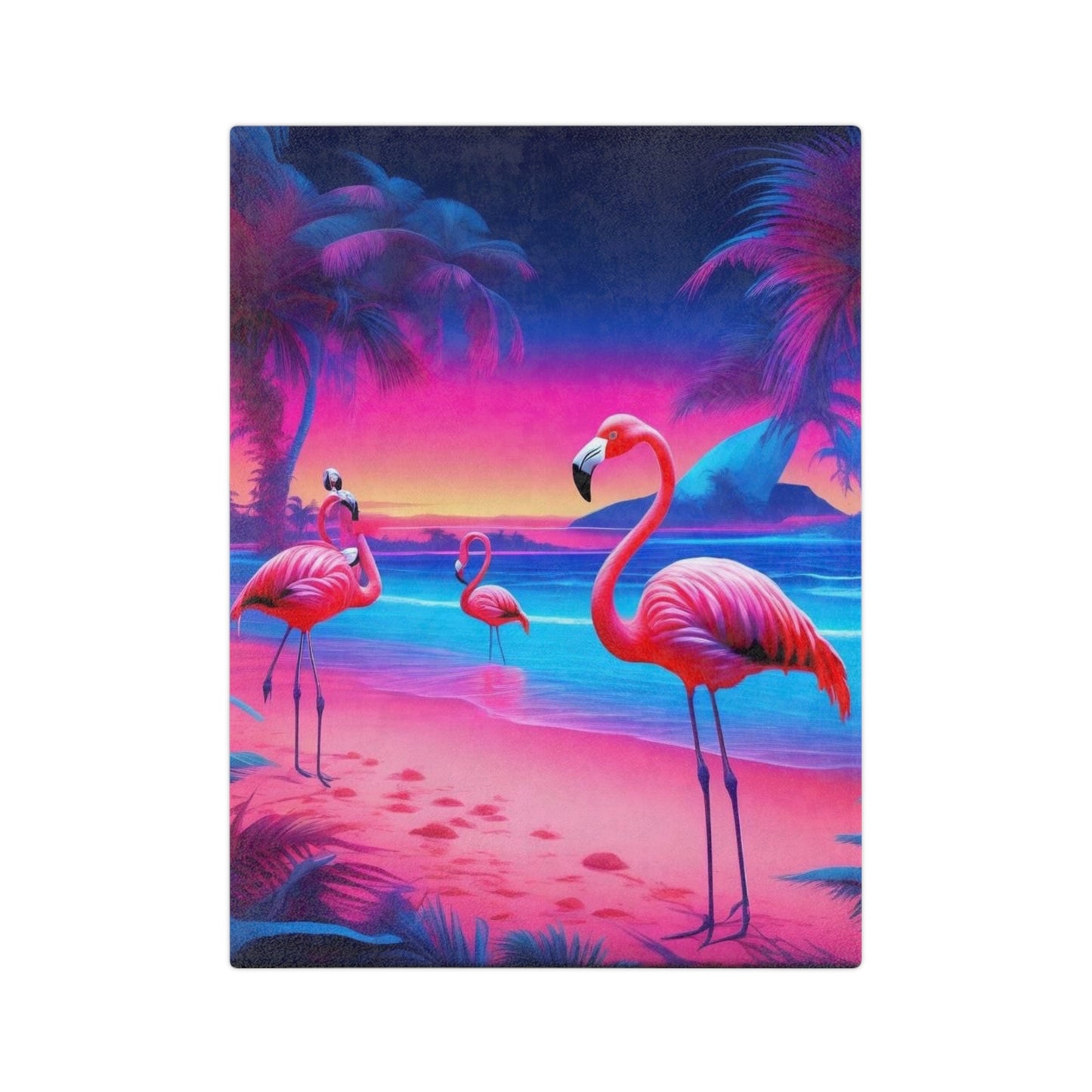 Pink Flamingo Velveteen Microfiber Blanket