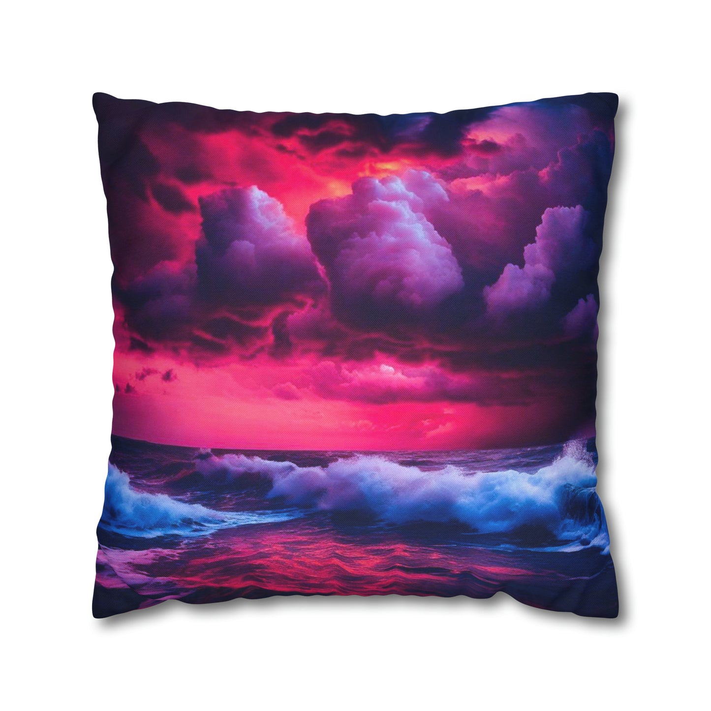 Fire Sky Spun Polyester Square Pillowcase