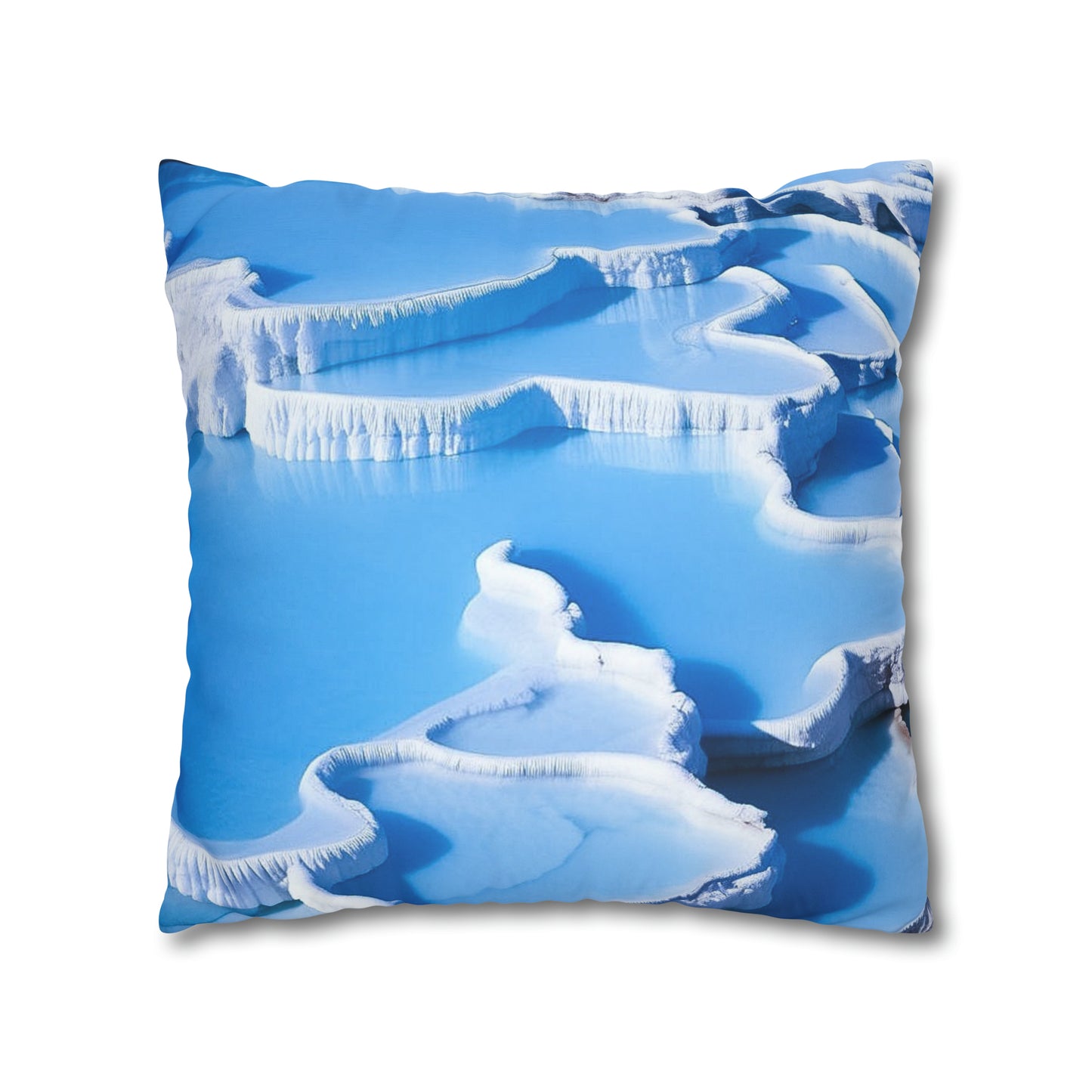 Aqua Blue Faux Suede Square Pillowcase