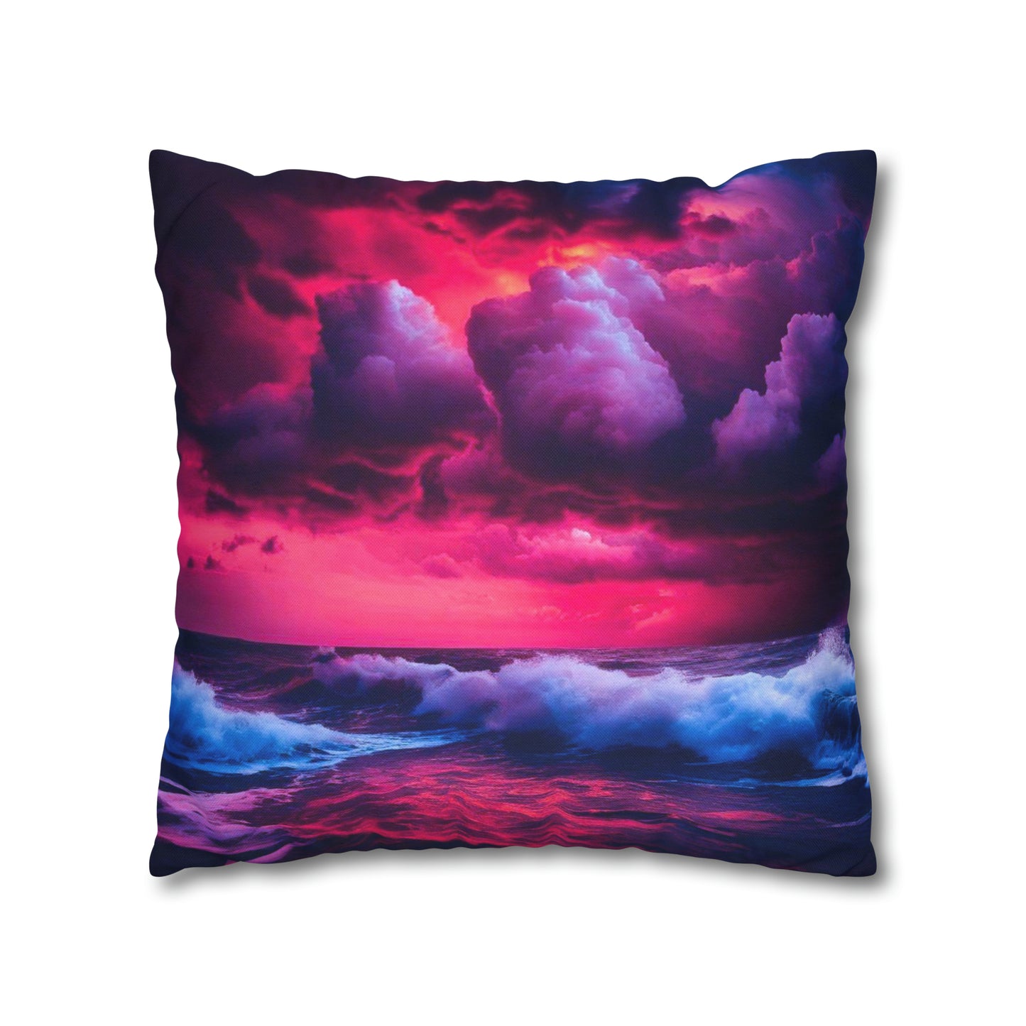 Fire Sky Spun Polyester Square Pillowcase