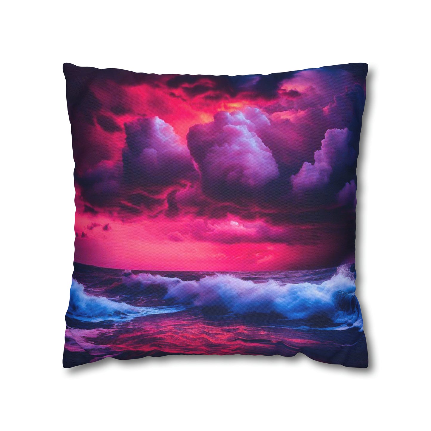 Fire Sky Spun Polyester Square Pillowcase