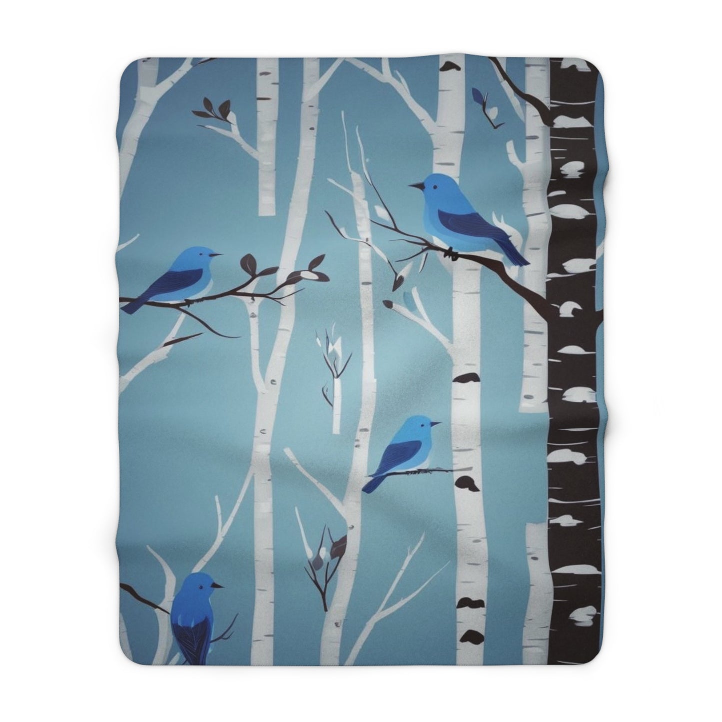 Bluebirds Sherpa Fleece Blanket