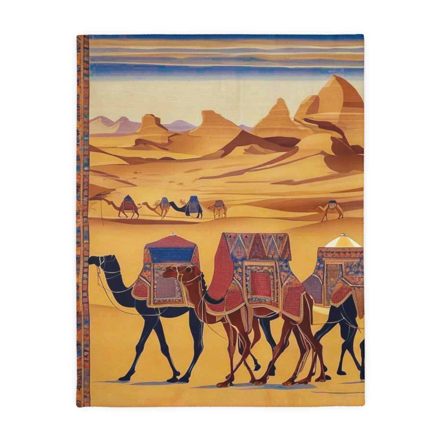 Arabian Sands Velveteen Microfiber Blanket (Two-sided print)