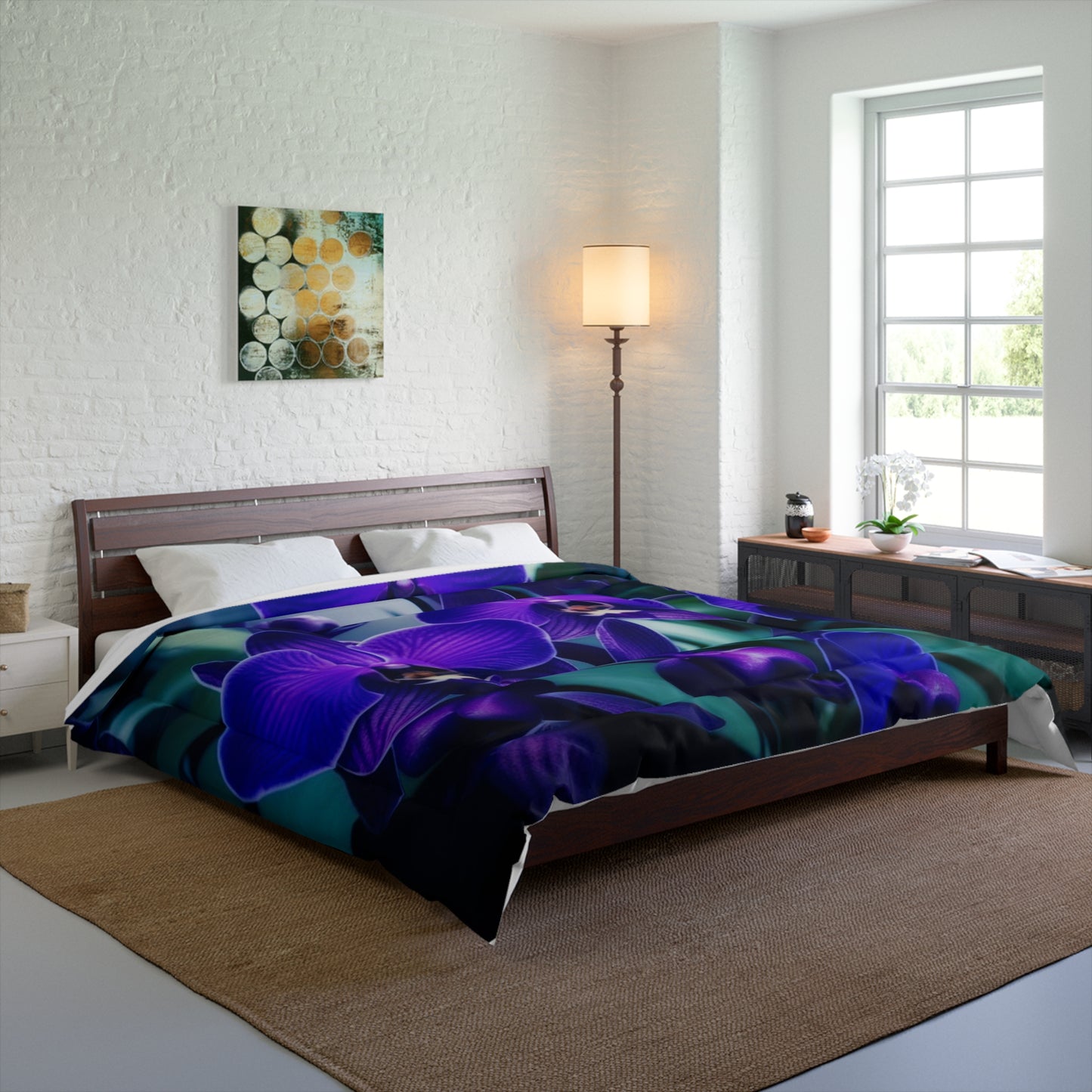 Queen Purple Iris Comforter