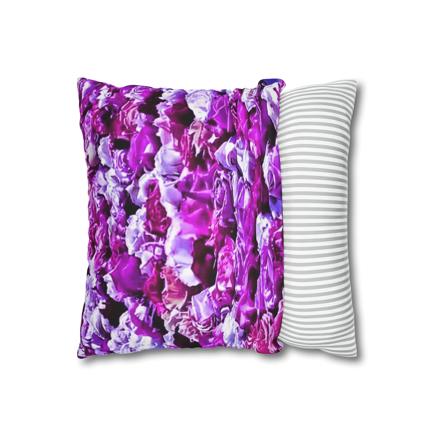 Pink Roses Spun Polyester Square Pillowcase